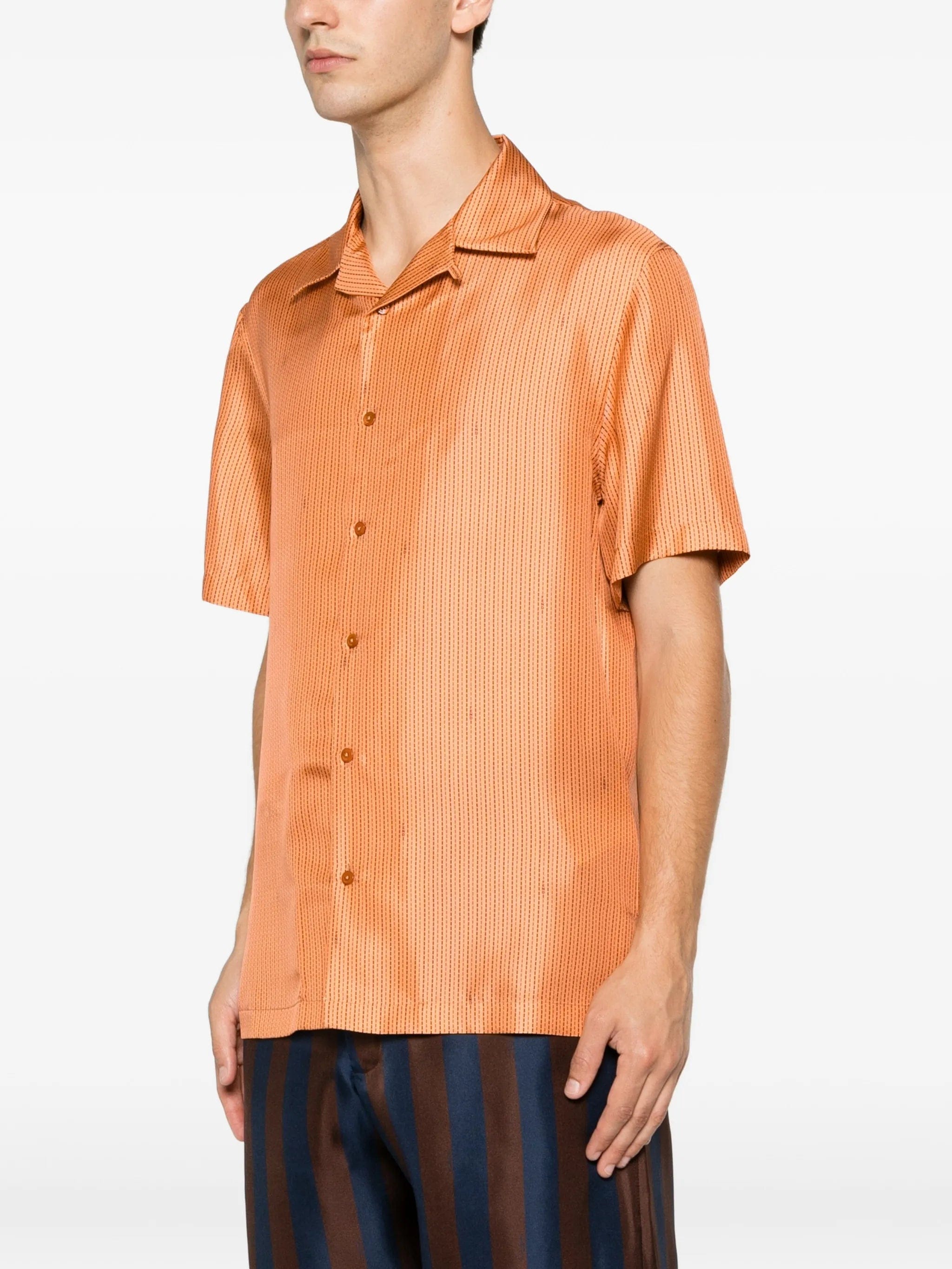 Fendi logo - stripe silk shirt