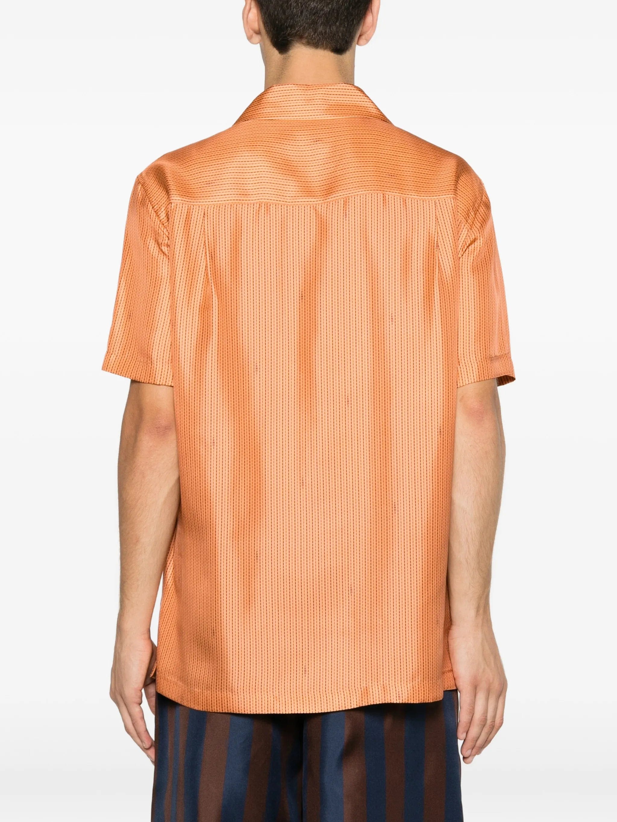 Fendi logo - stripe silk shirt