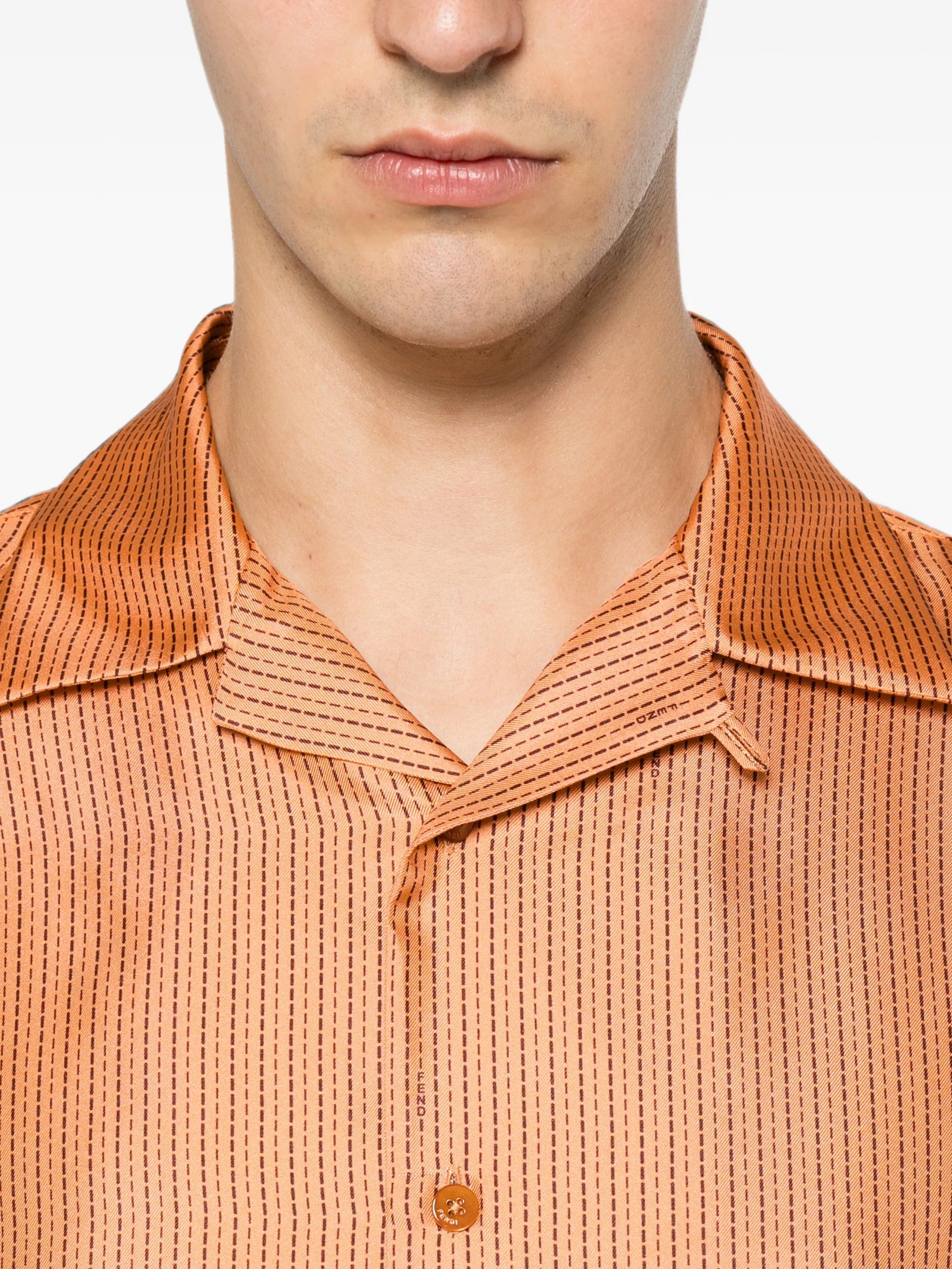 Fendi logo - stripe silk shirt