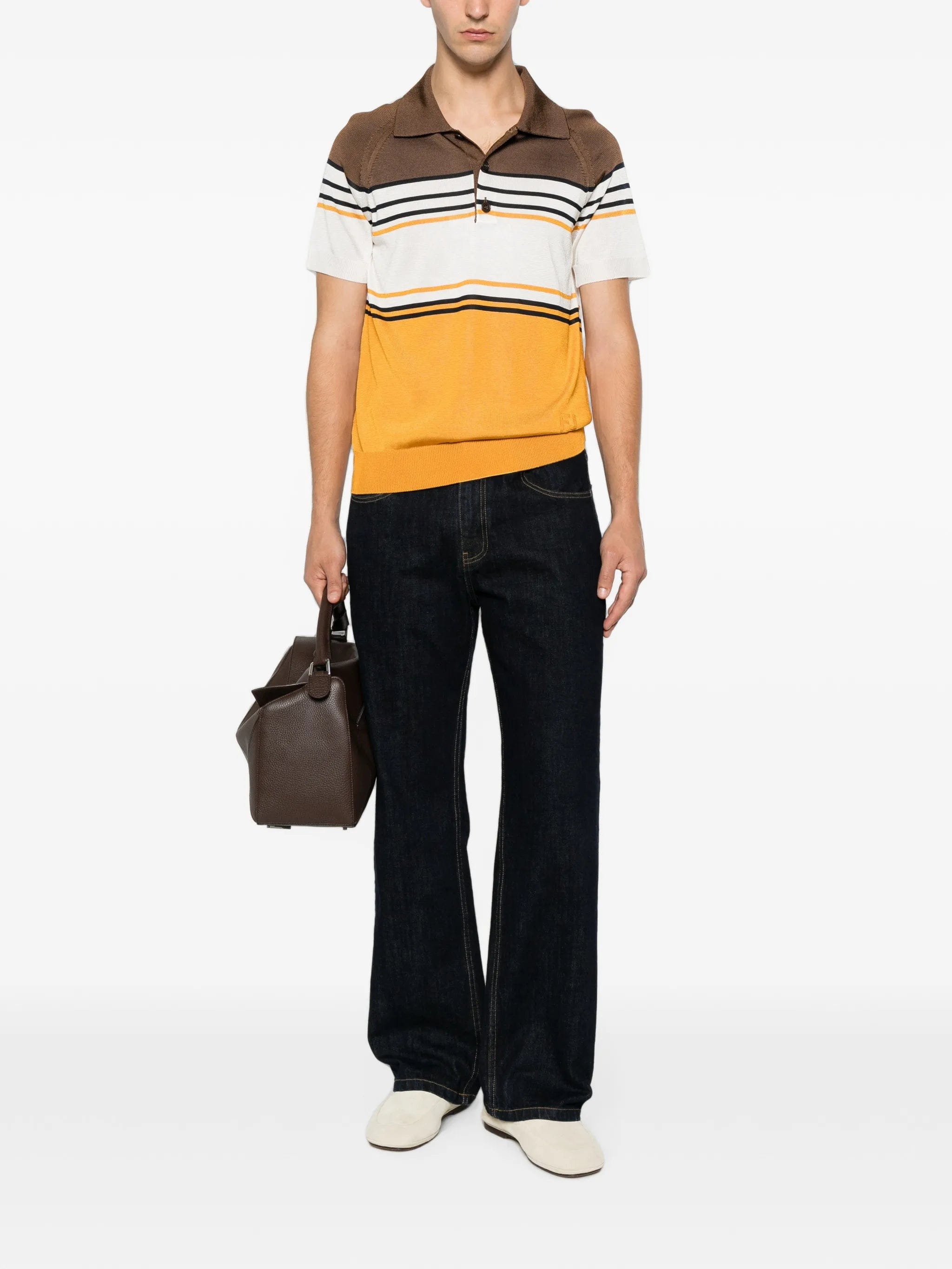 Fendi striped polo shirt