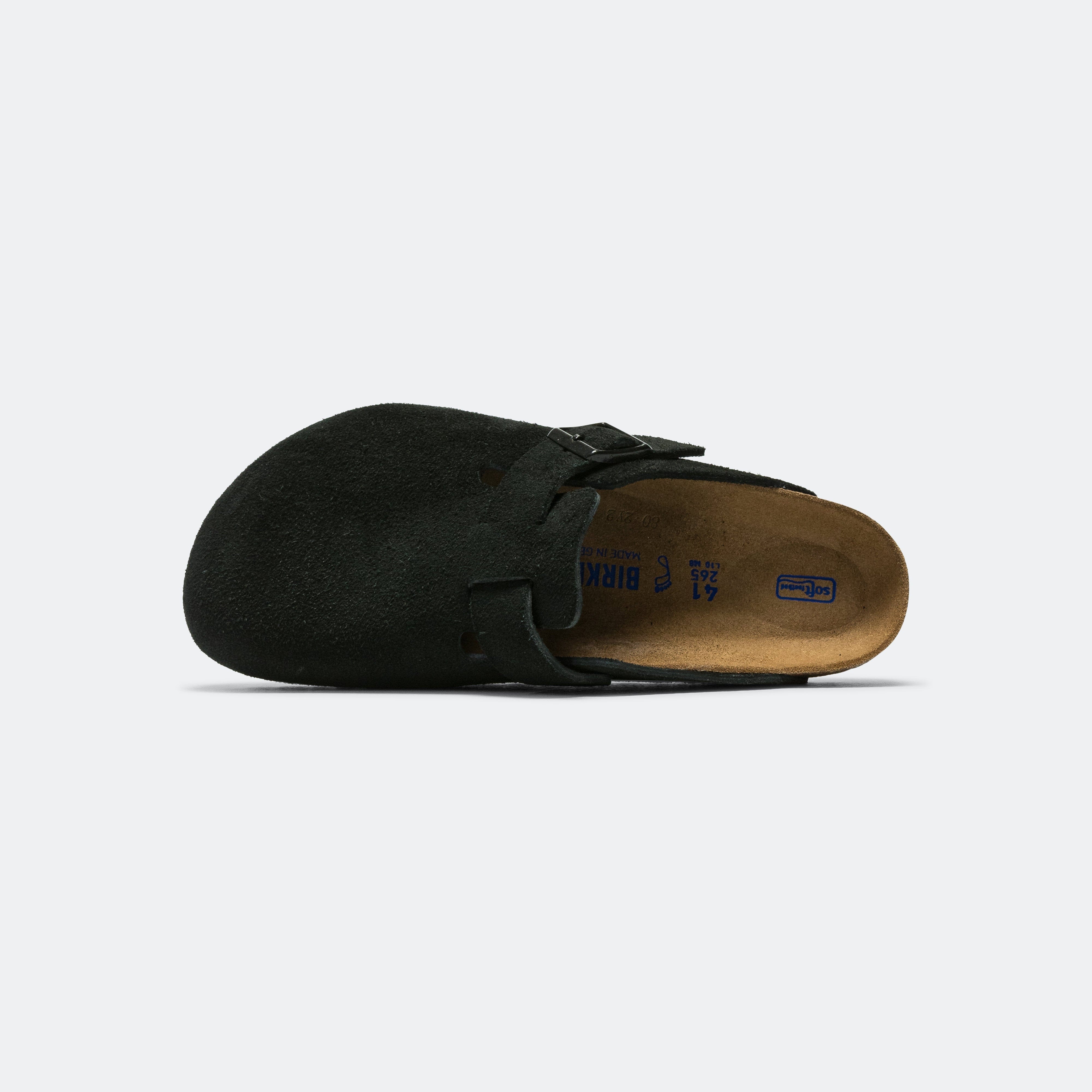 Birkenstock Boston SFB - Black Suede Leather