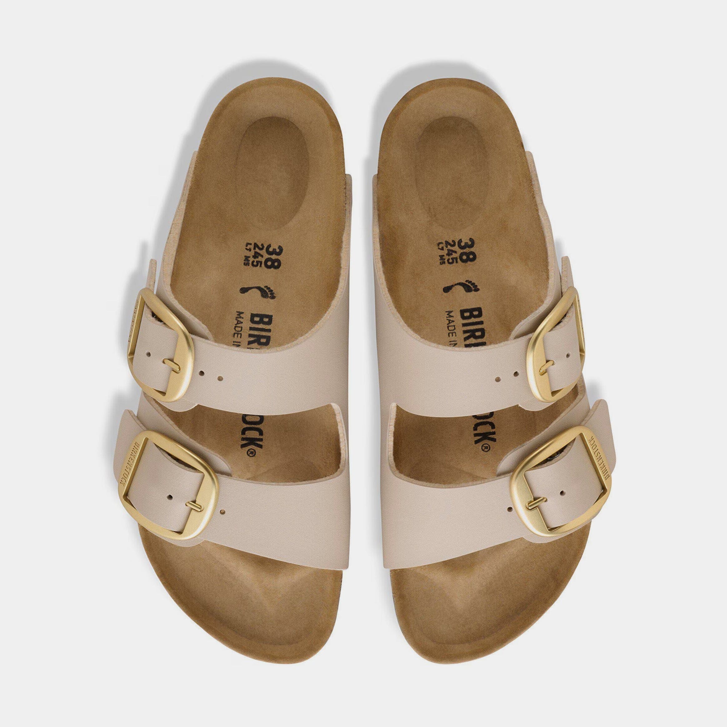 Birkenstock Arizona Big Buckle Womens Sandals (Beige/Gold)