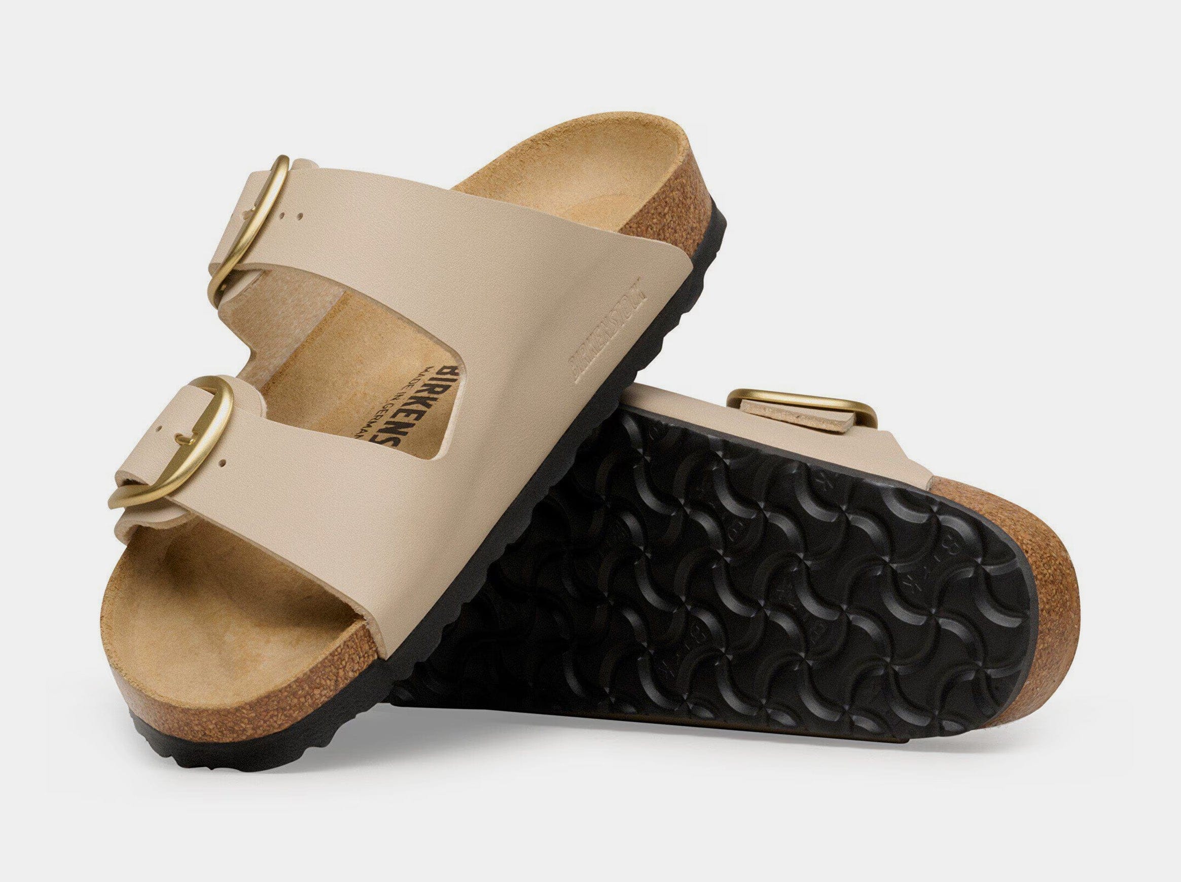 Birkenstock Arizona Big Buckle Womens Sandals (Beige/Gold)