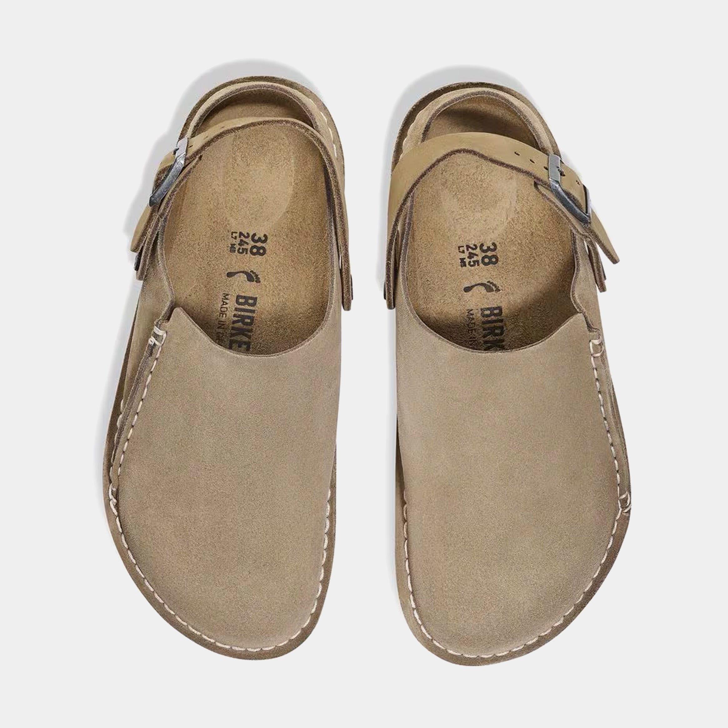 Birkenstock Lutry Premium Suede Womens Sandals (Gray Taupe)