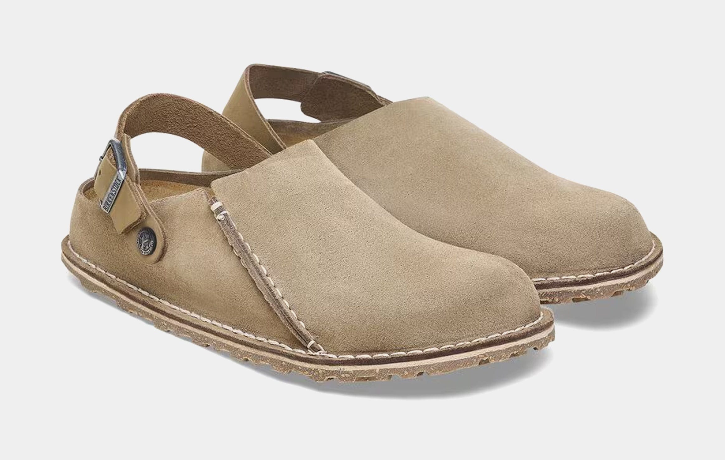 Birkenstock Lutry Premium Suede Womens Sandals (Gray Taupe)