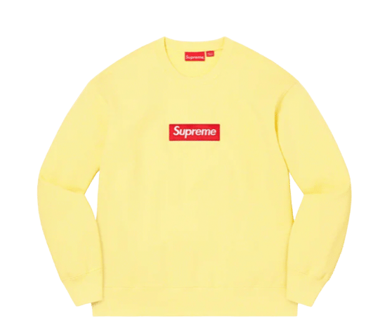 Supreme Box Logo Crewneck (FW22) Pale Yellow