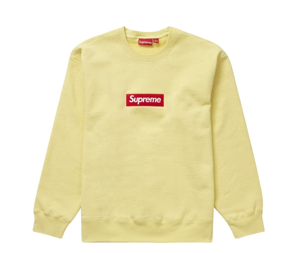 Supreme Box Logo Crewneck (FW22) Pale Yellow (WORN)
