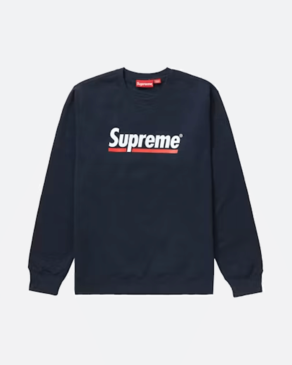 SUPREME SS20 UNDERLINE NAVY CREWNECK