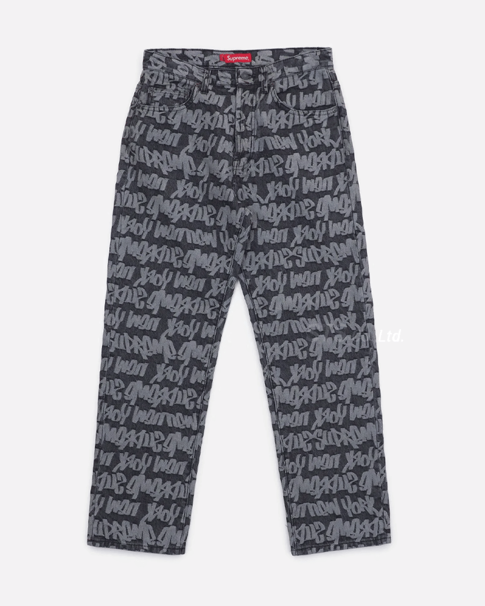 SUPREME SS22 FAT TIP JACQUARD REGULAR JEANS BLACK