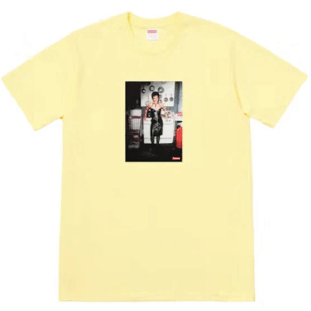 Supreme Nan Goldin Nan as a dominatrix T-Shirt Pale Yellow