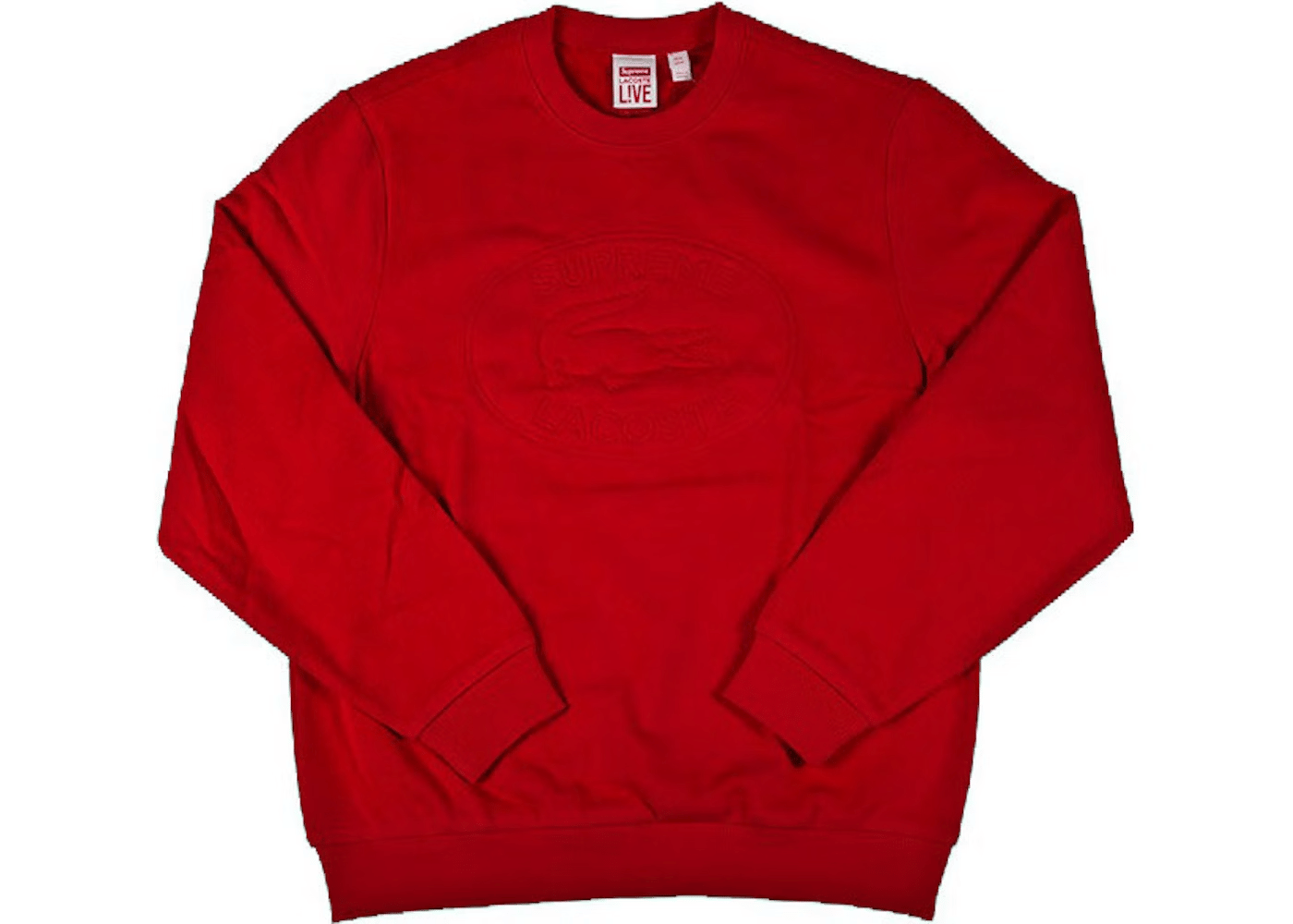 Supreme x Lacoste Pique Crewneck Red