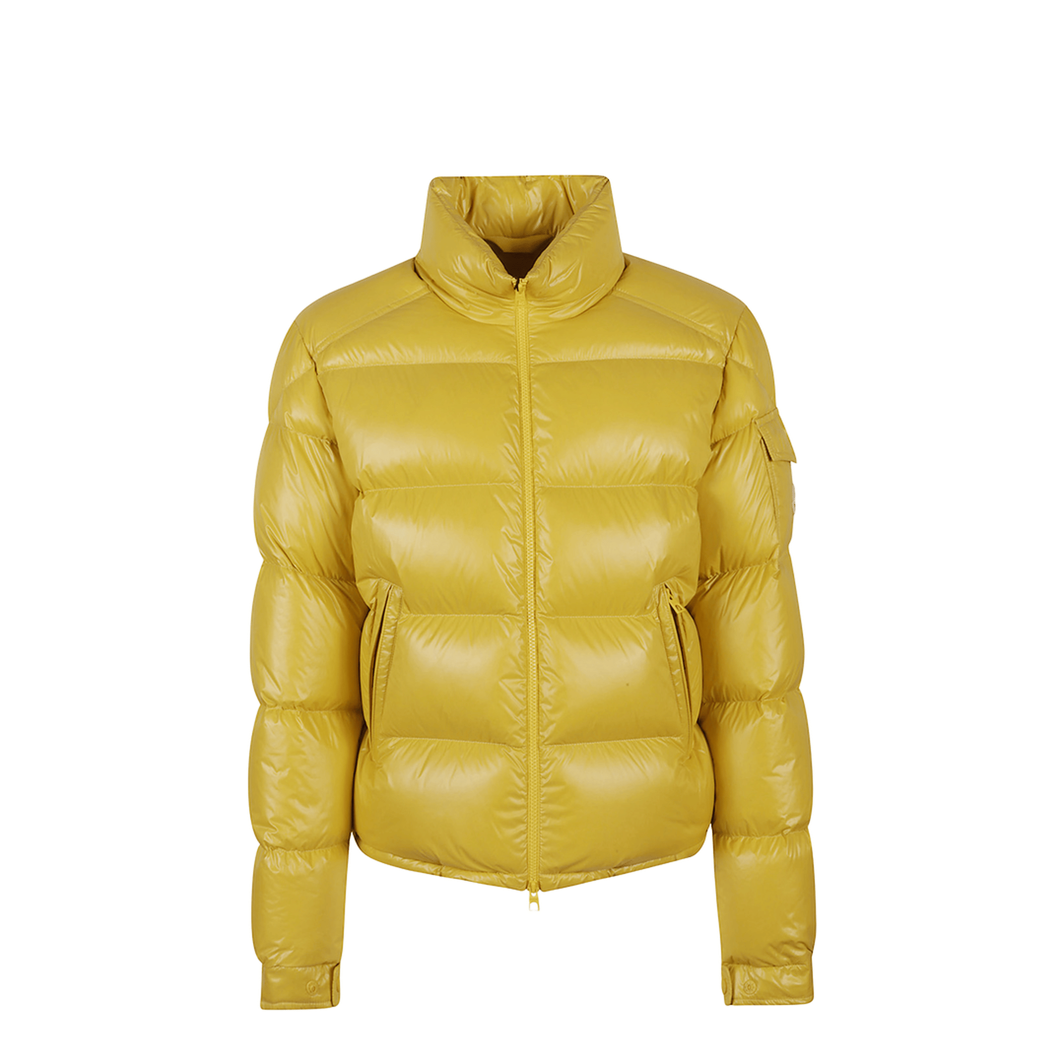 Moncler Yellow Levitha Hooded Short Down Jacket