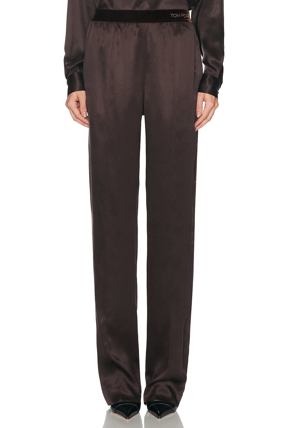 TOM FORD Silk Satin Straight Leg Pant
