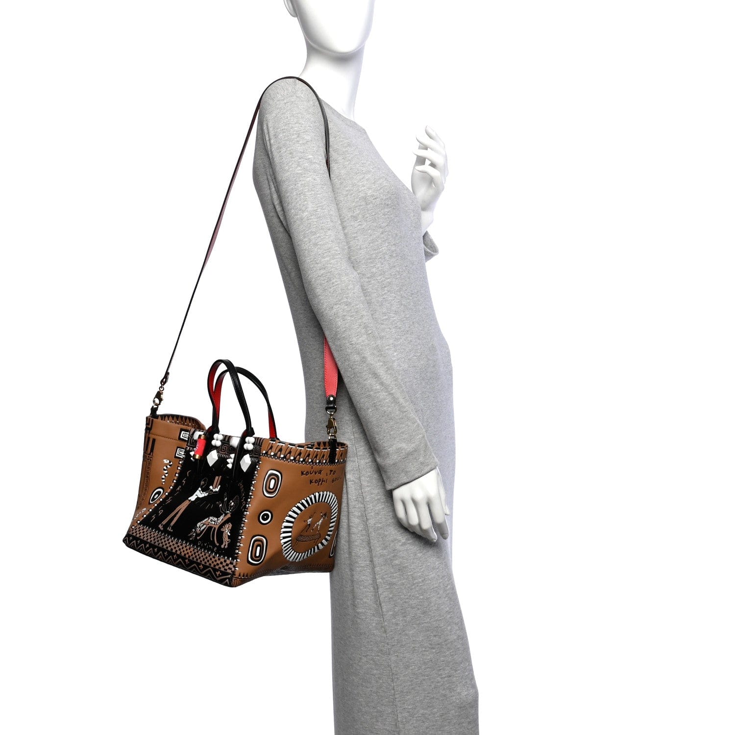 Christian Louboutin Calfskin Greekaba Tote Multicolor