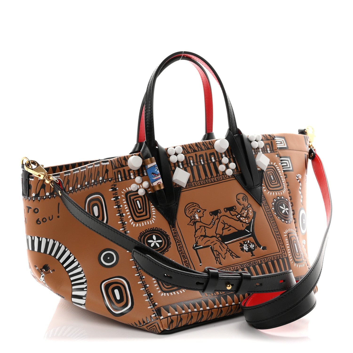 Christian Louboutin Calfskin Greekaba Tote Multicolor