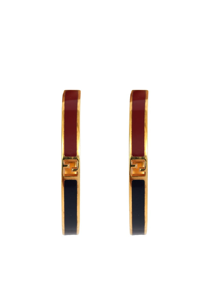 Fendi Ff The Fendista Bicolor Hoop Earrings