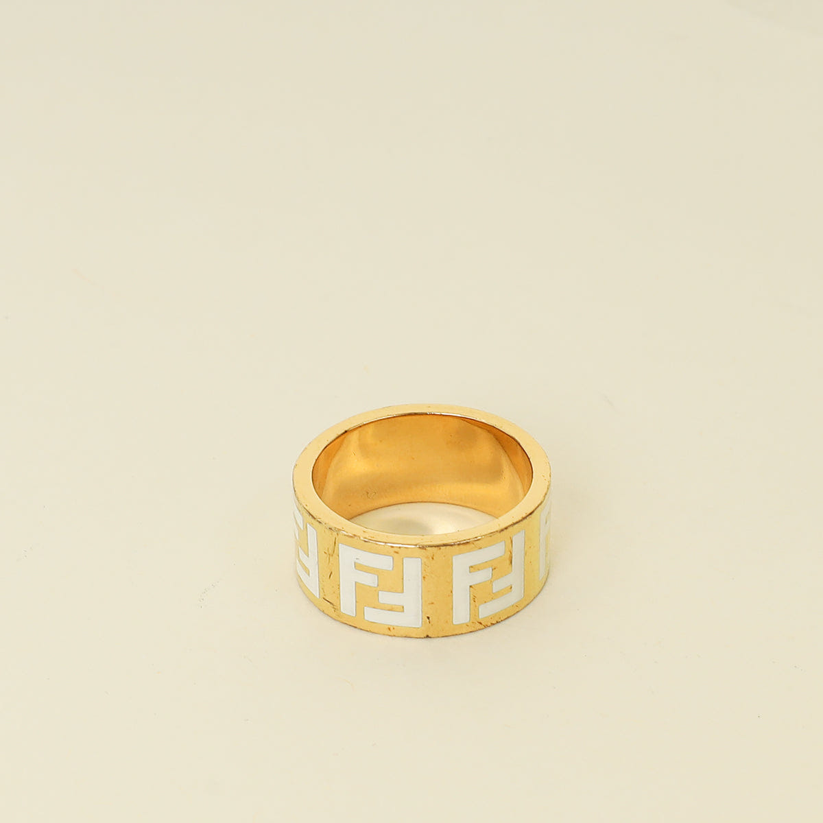 Fendi White Forever Fendi Large Ring