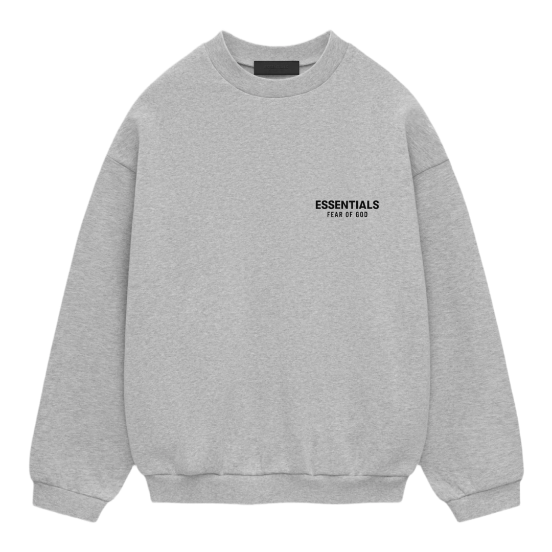 Fear of God ESSENTIALS Fleece Crewneck - Light Heather Grey (Holiday 2024)