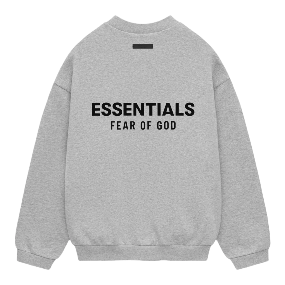 Fear of God ESSENTIALS Fleece Crewneck - Light Heather Grey (Holiday 2024)