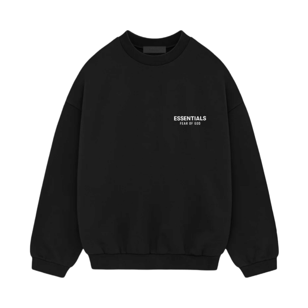 Fear of God ESSENTIALS Fleece Crewneck - Black (Holiday 2024)