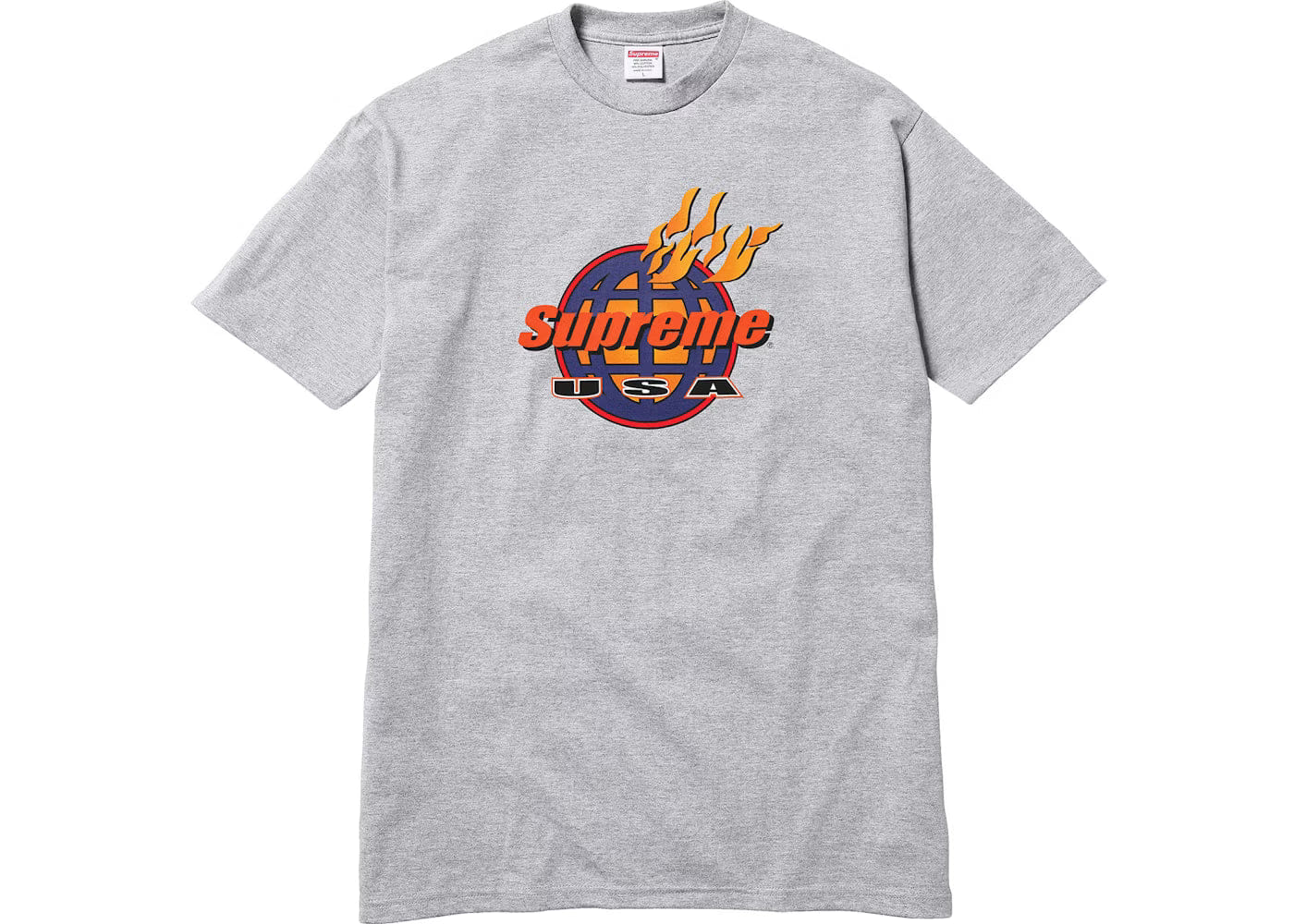 Supreme USA Fire T - Shirt Grey