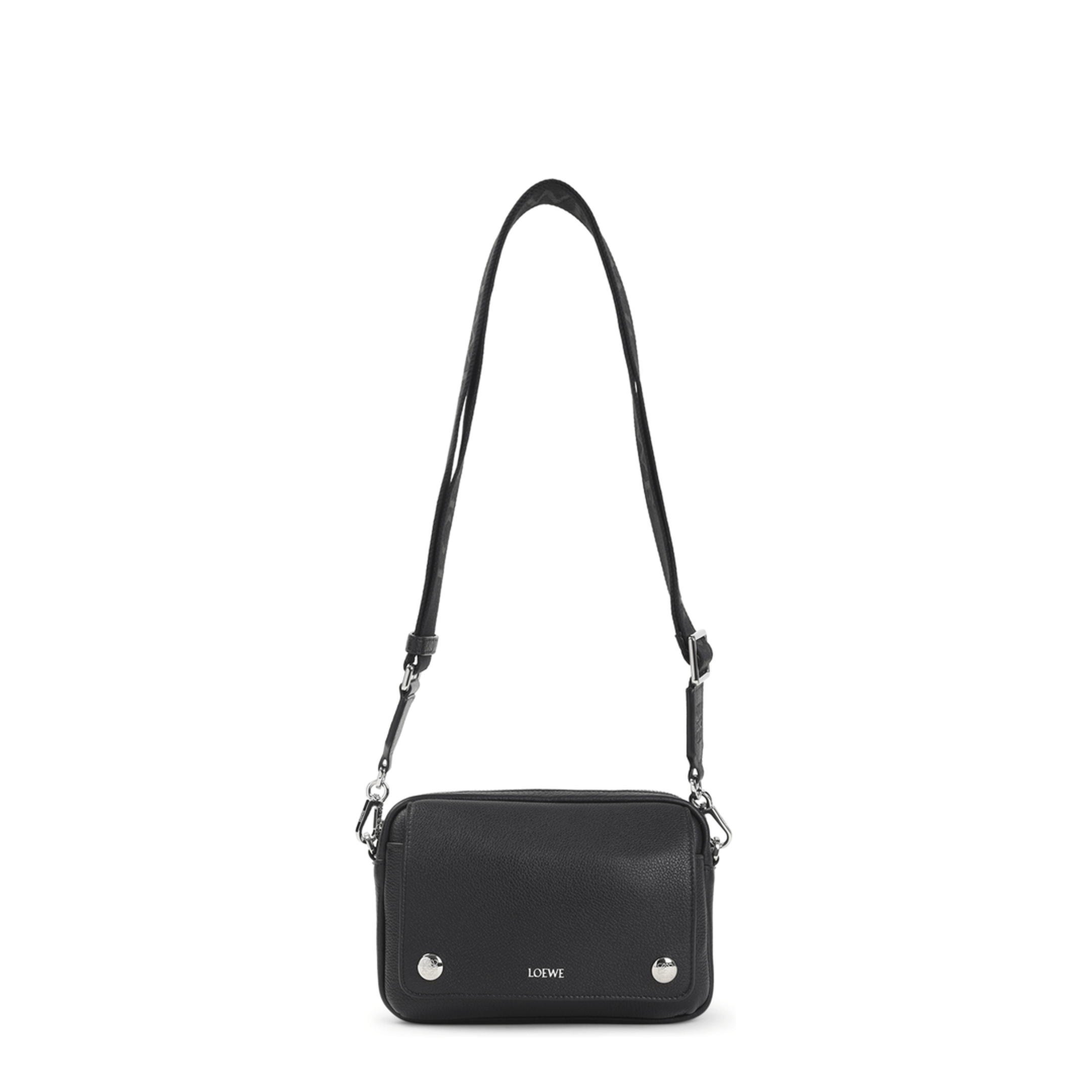 Loewe Pebble Small Calfskin Messenger Bag - Black