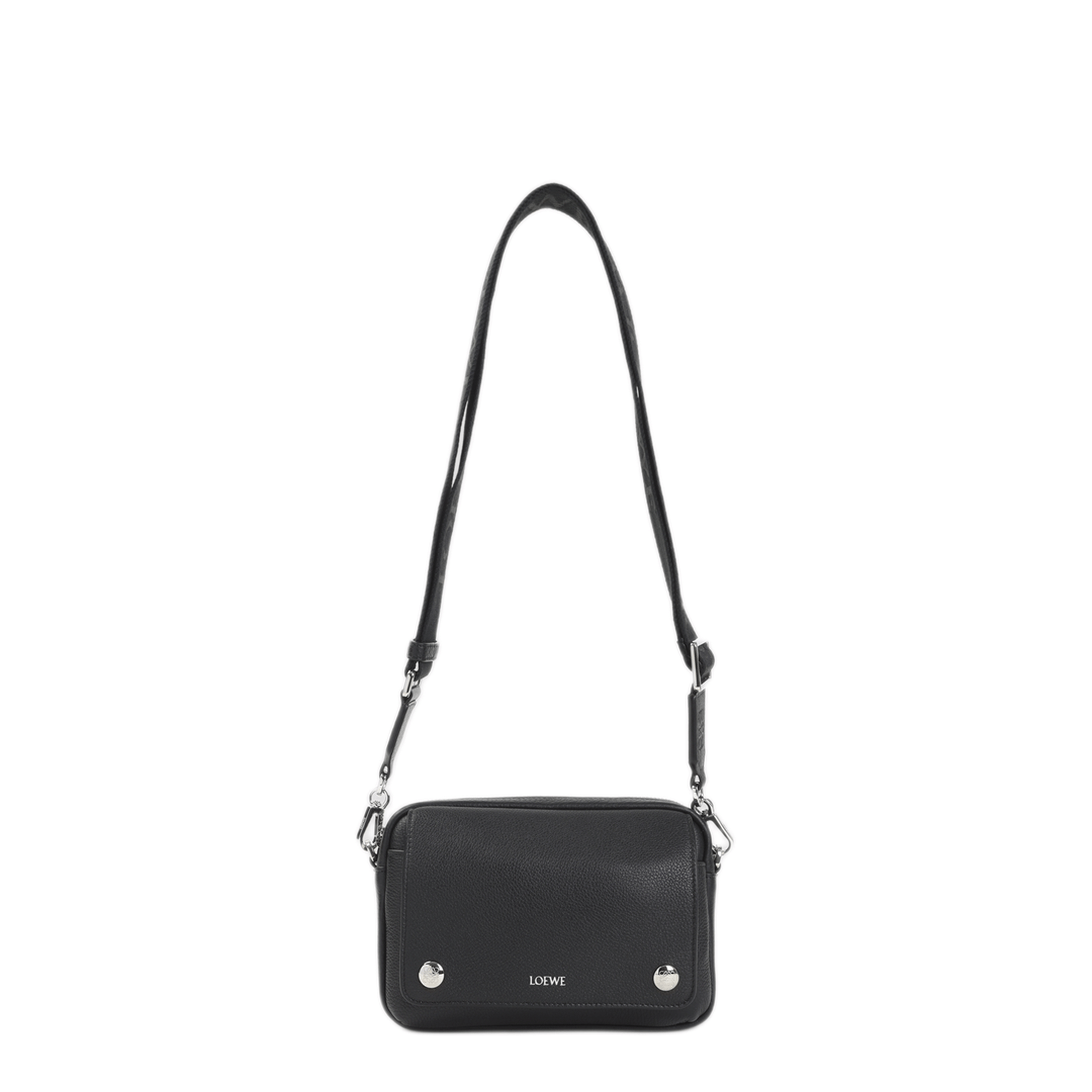 Loewe Pebble Small Calfskin Messenger Bag - Black