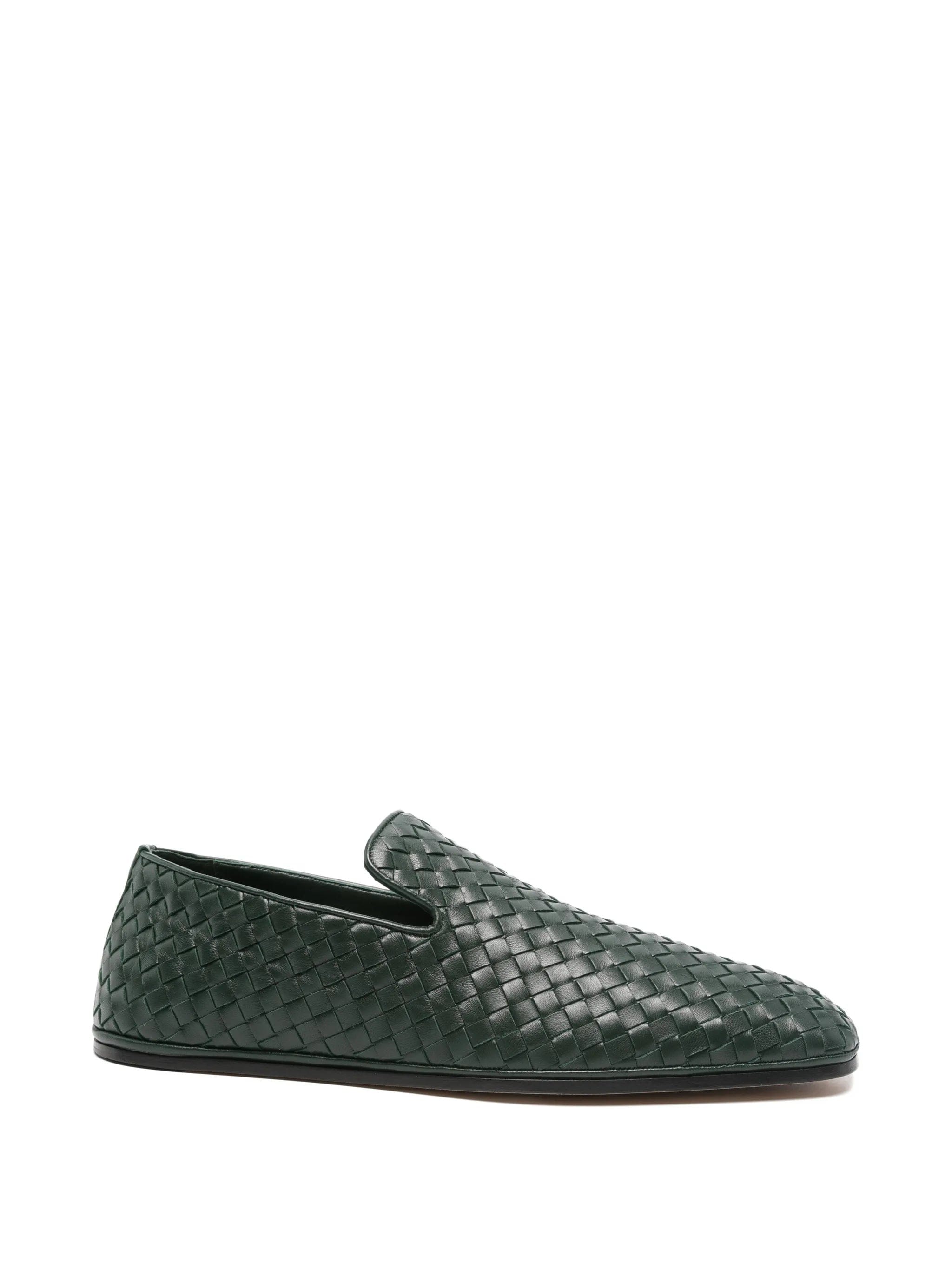 Bottega Veneta Intrecciato square - toe loafers