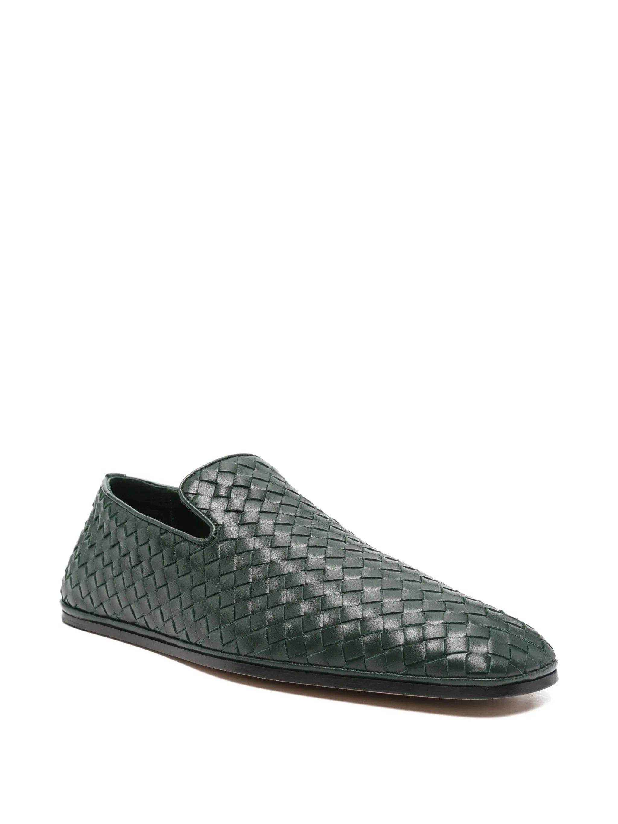 Bottega Veneta Intrecciato square - toe loafers