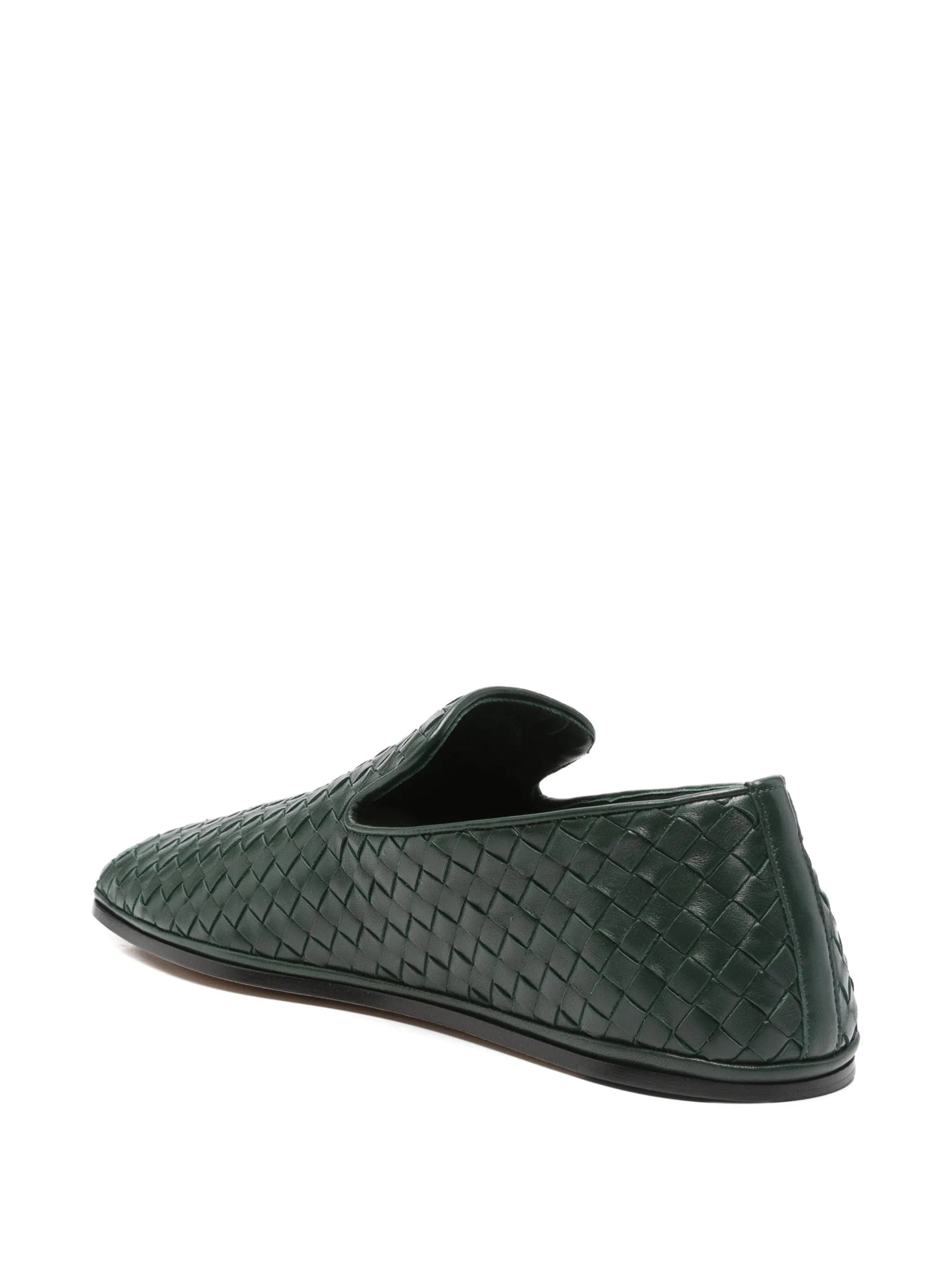 Bottega Veneta Intrecciato square - toe loafers