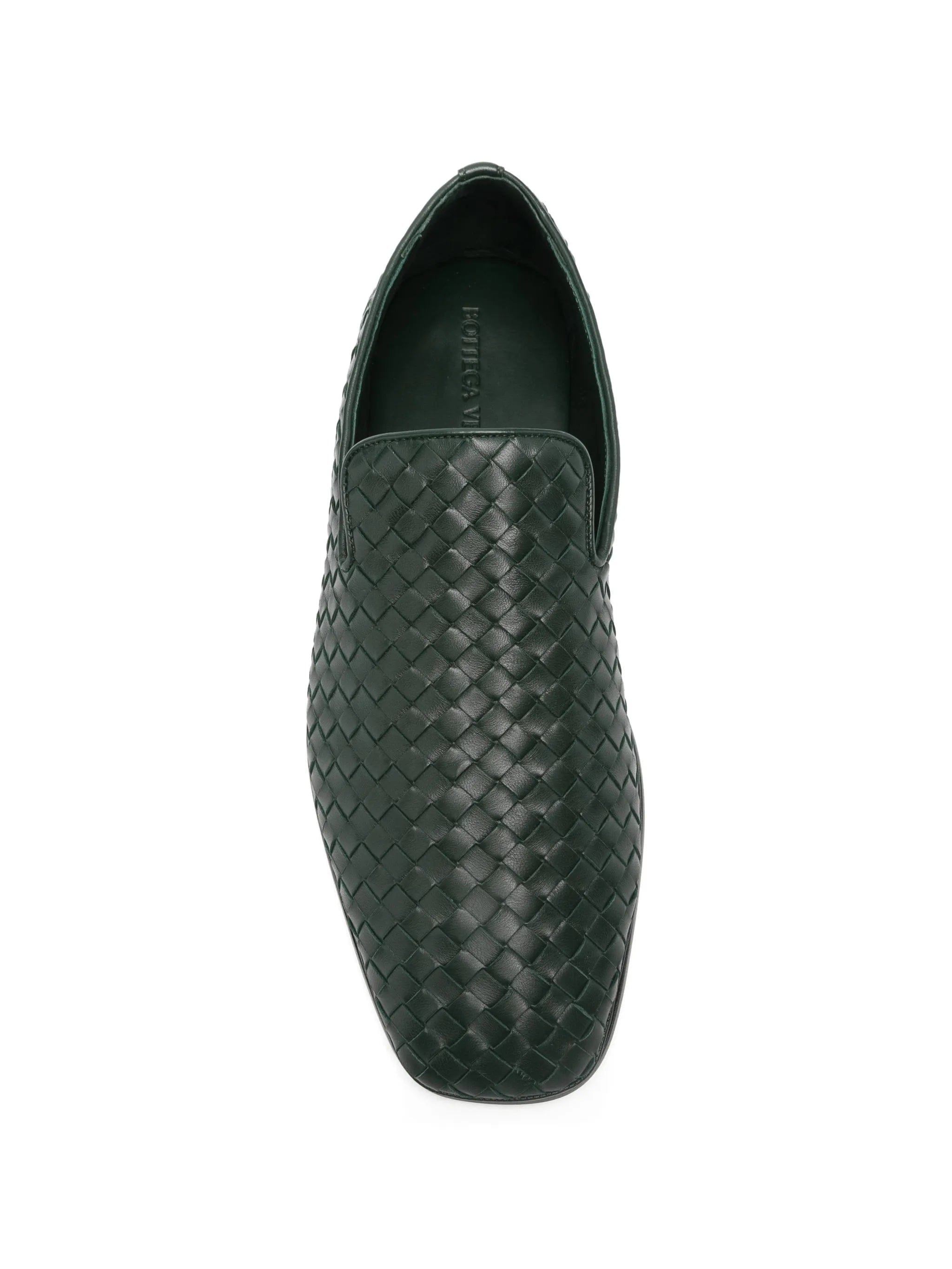 Bottega Veneta Intrecciato square - toe loafers