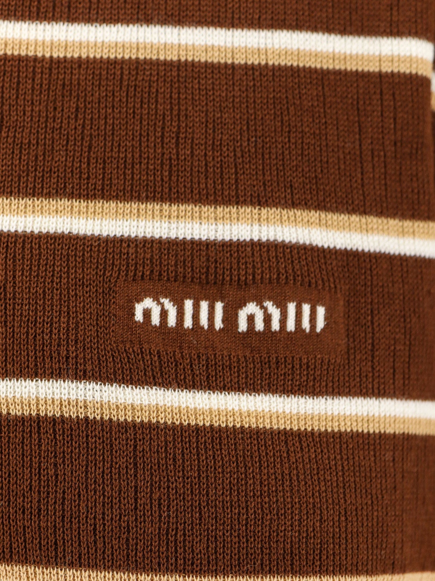 MIU MIU Striped cotton polo shirt