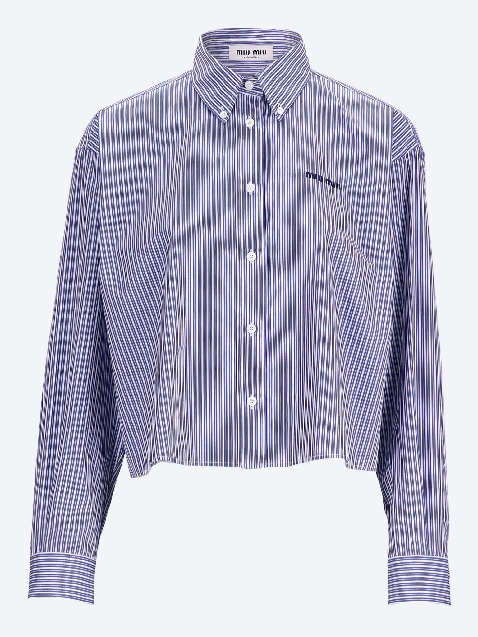 MIU MIU Micro pinstripe poplin shirt