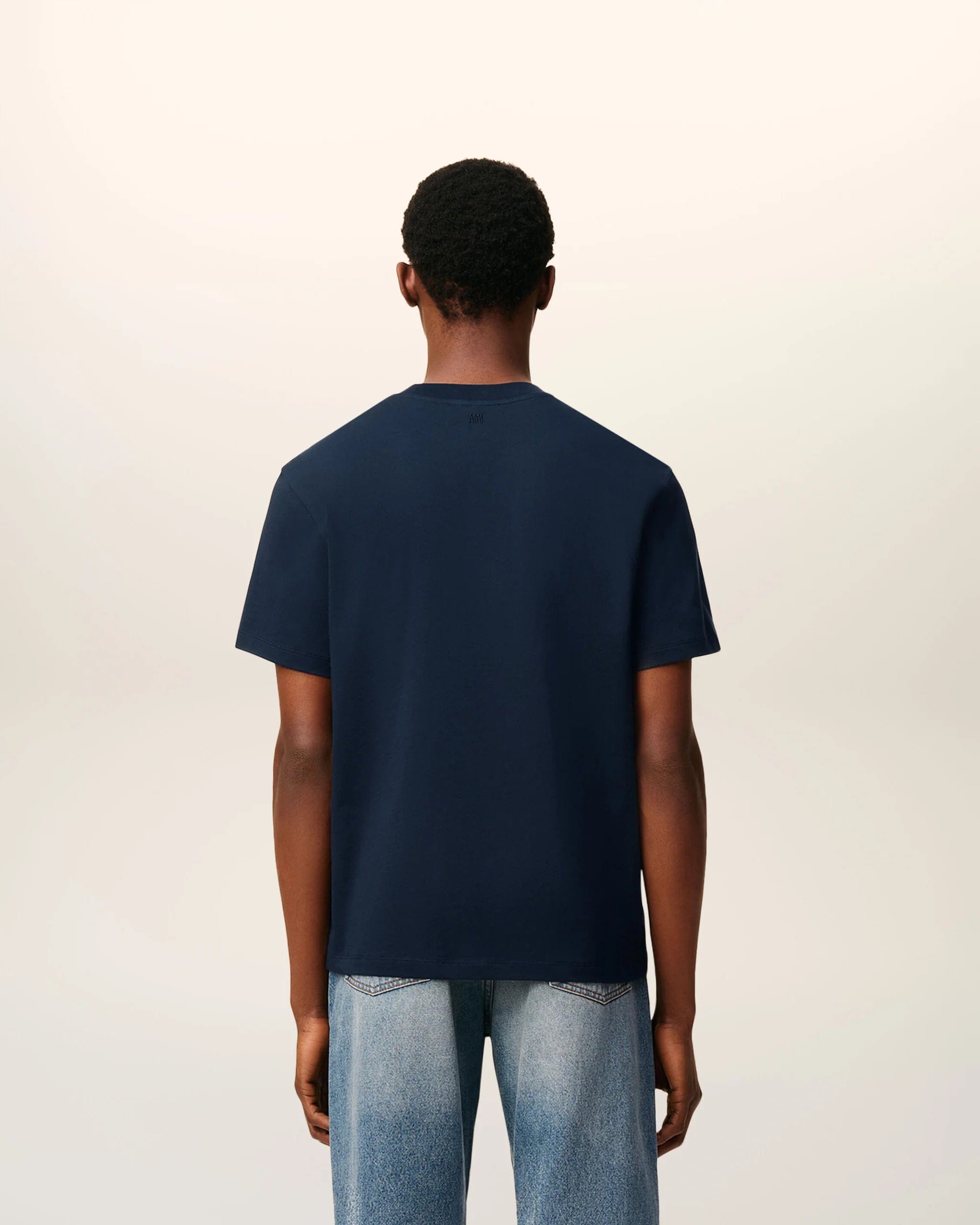 AMI Paris Ami de Coeur Navy Cotton T - Shirt | Ami Paris India