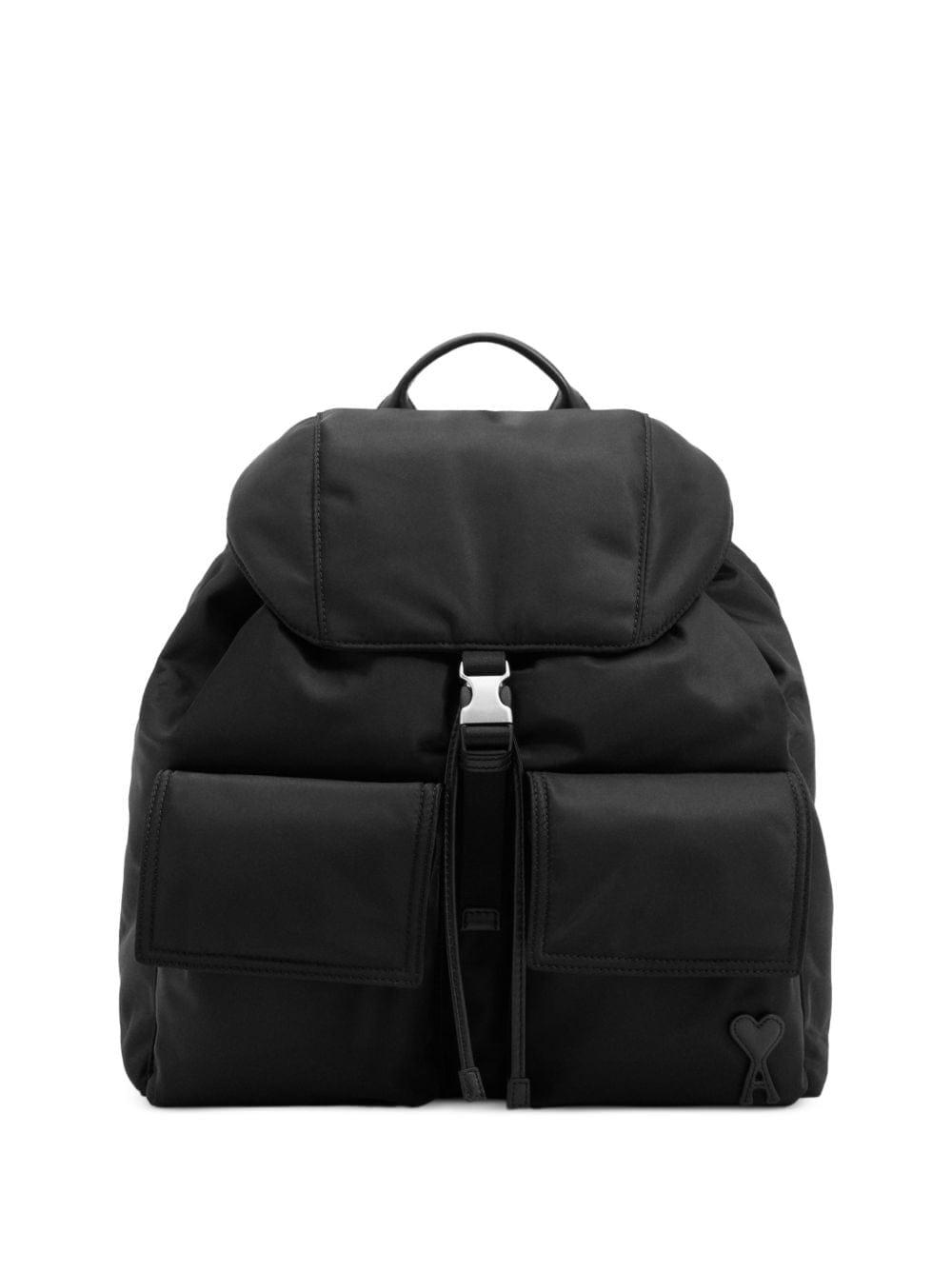 AMI Paris Water - Repellent Canvas Backpack — Black