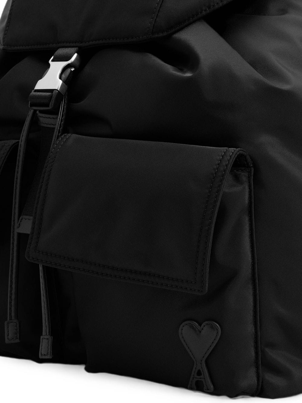 AMI Paris Water - Repellent Canvas Backpack — Black