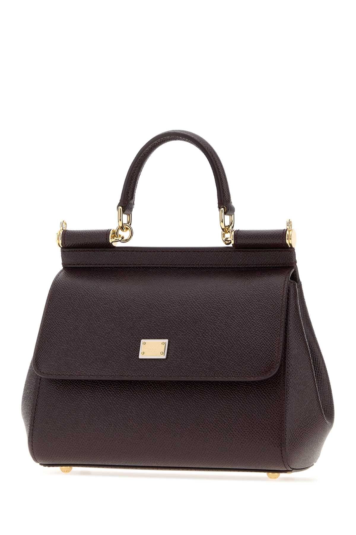 Dolce & Gabbana Women Aubergine Leather Medium Sicily Handbag