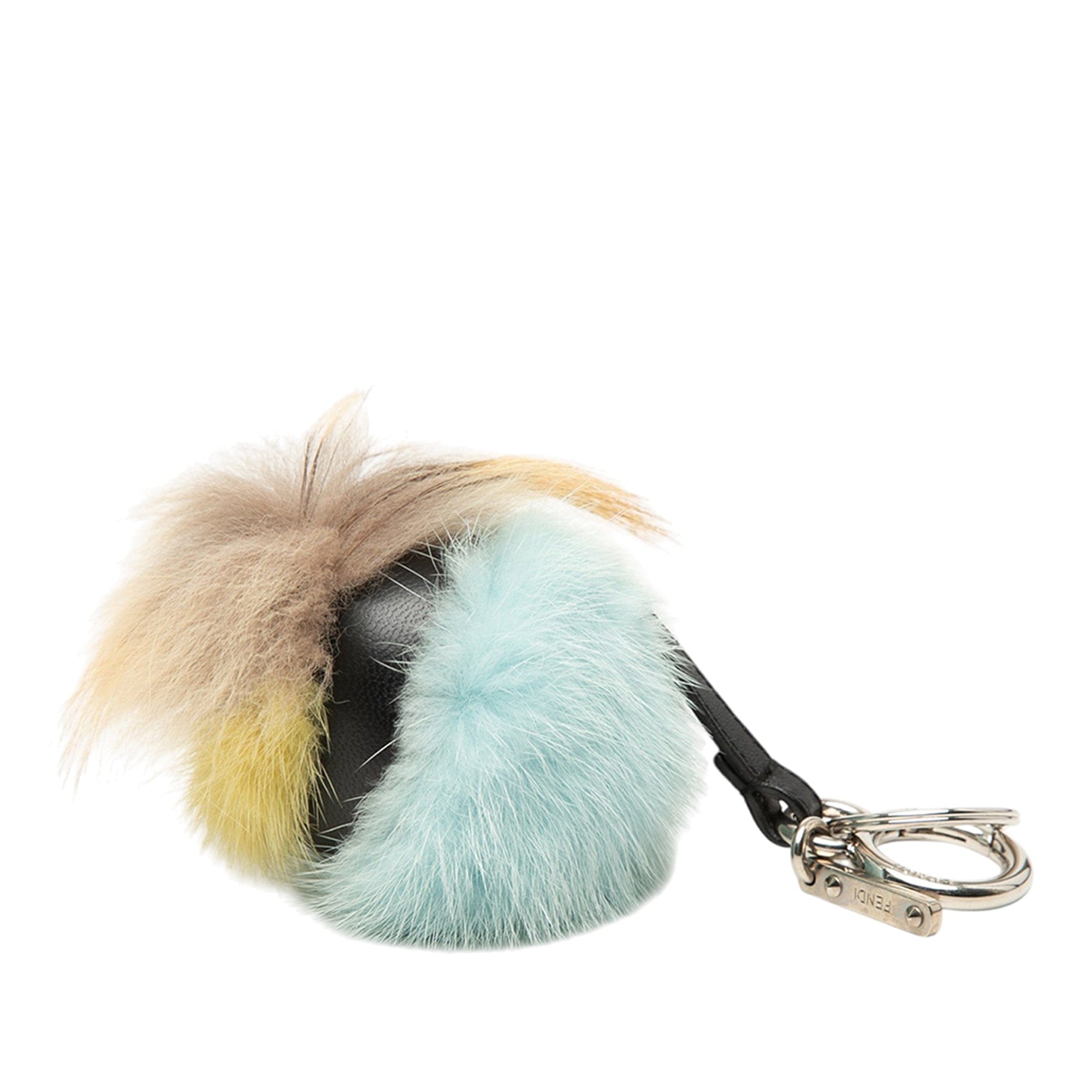 Fendi Tricolor Fur Monster Bug Key Chain and Bag Charm