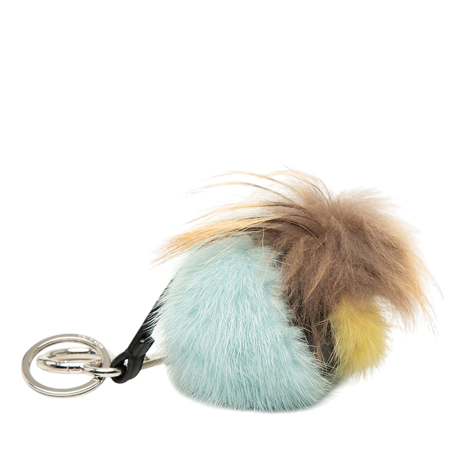 Fendi Tricolor Fur Monster Bug Key Chain and Bag Charm