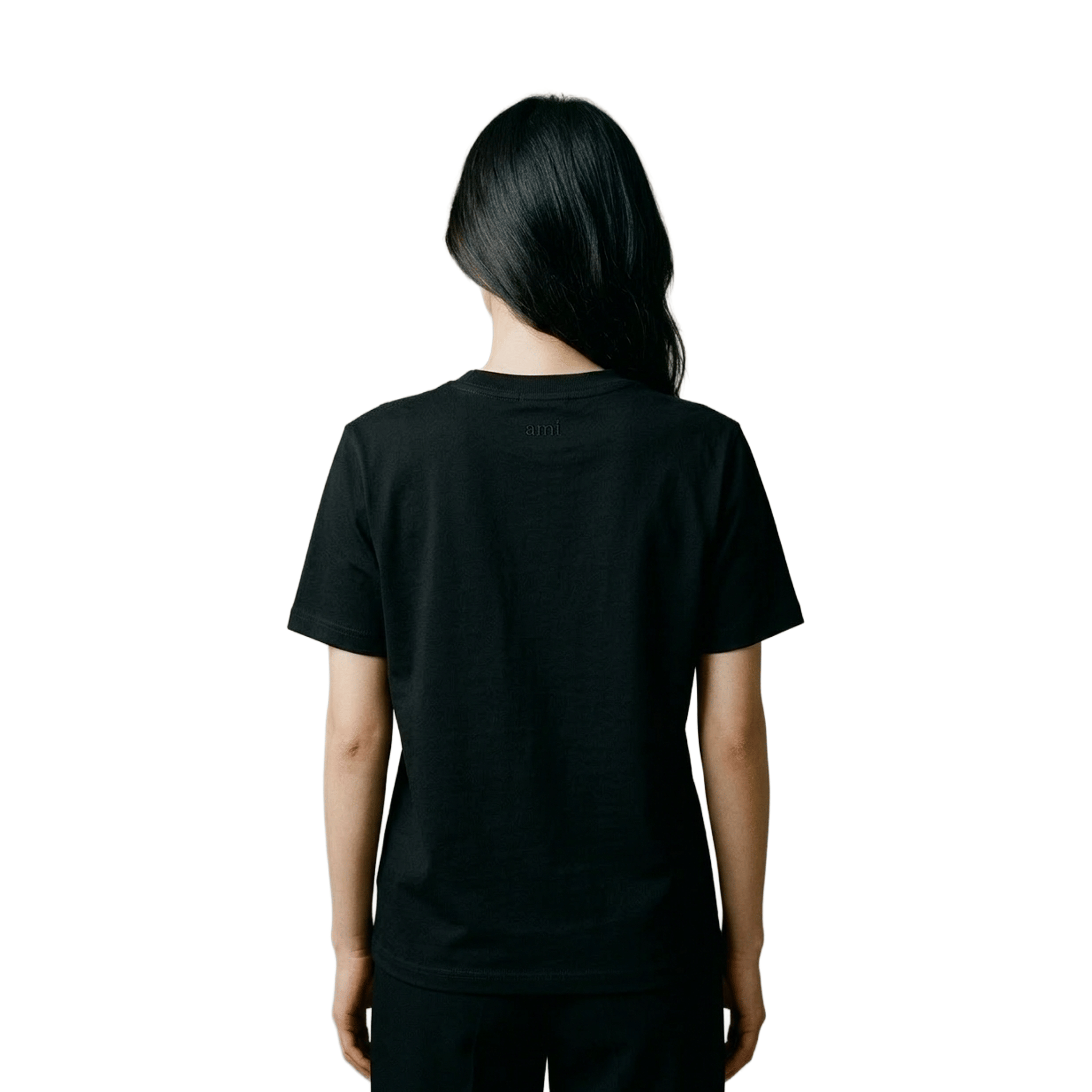 AMI Paris Small Red Ami De Coeur T-Shirt Black (SS22)