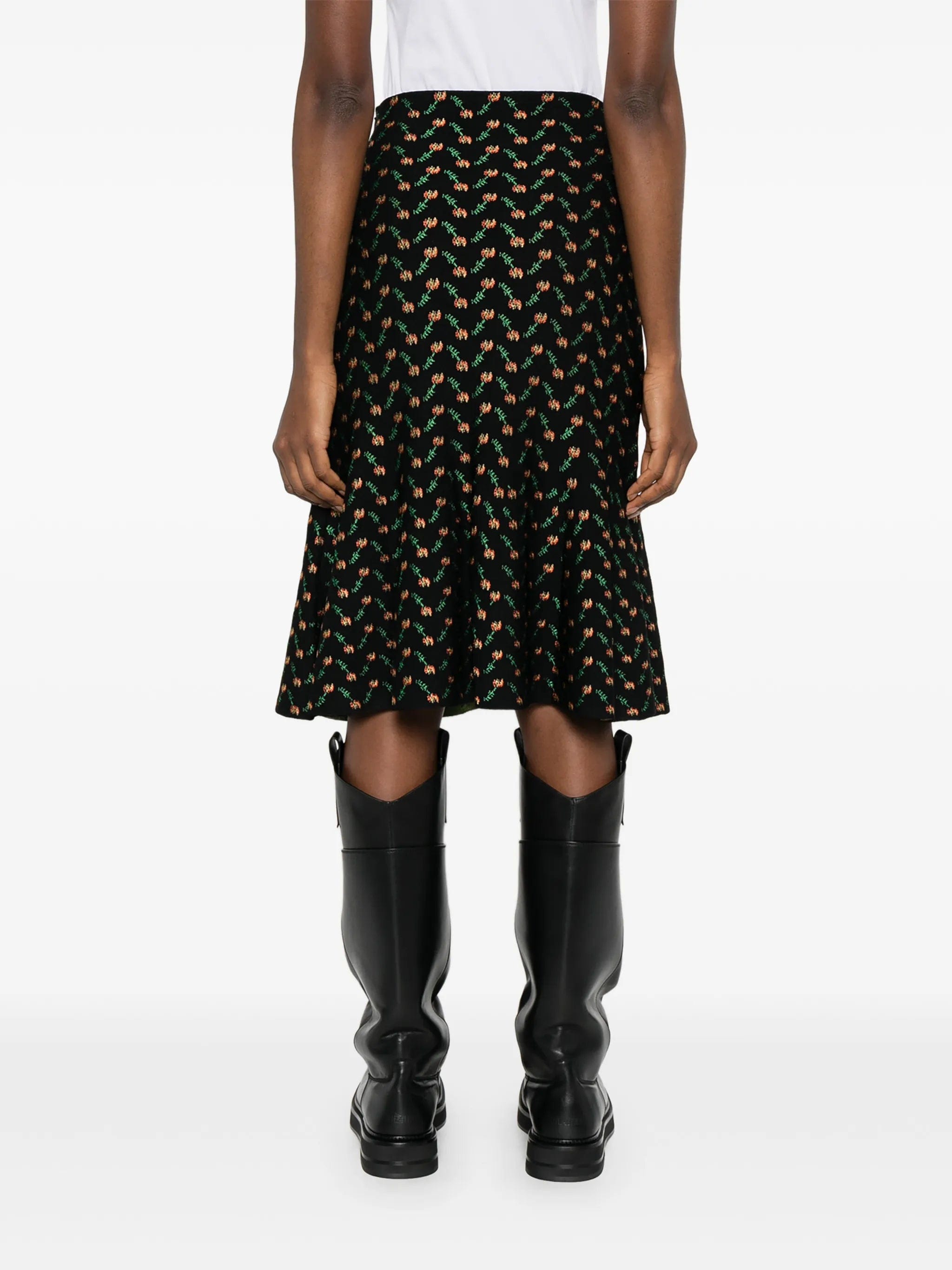 Alexander McQueen floral jacquard midi skirt
