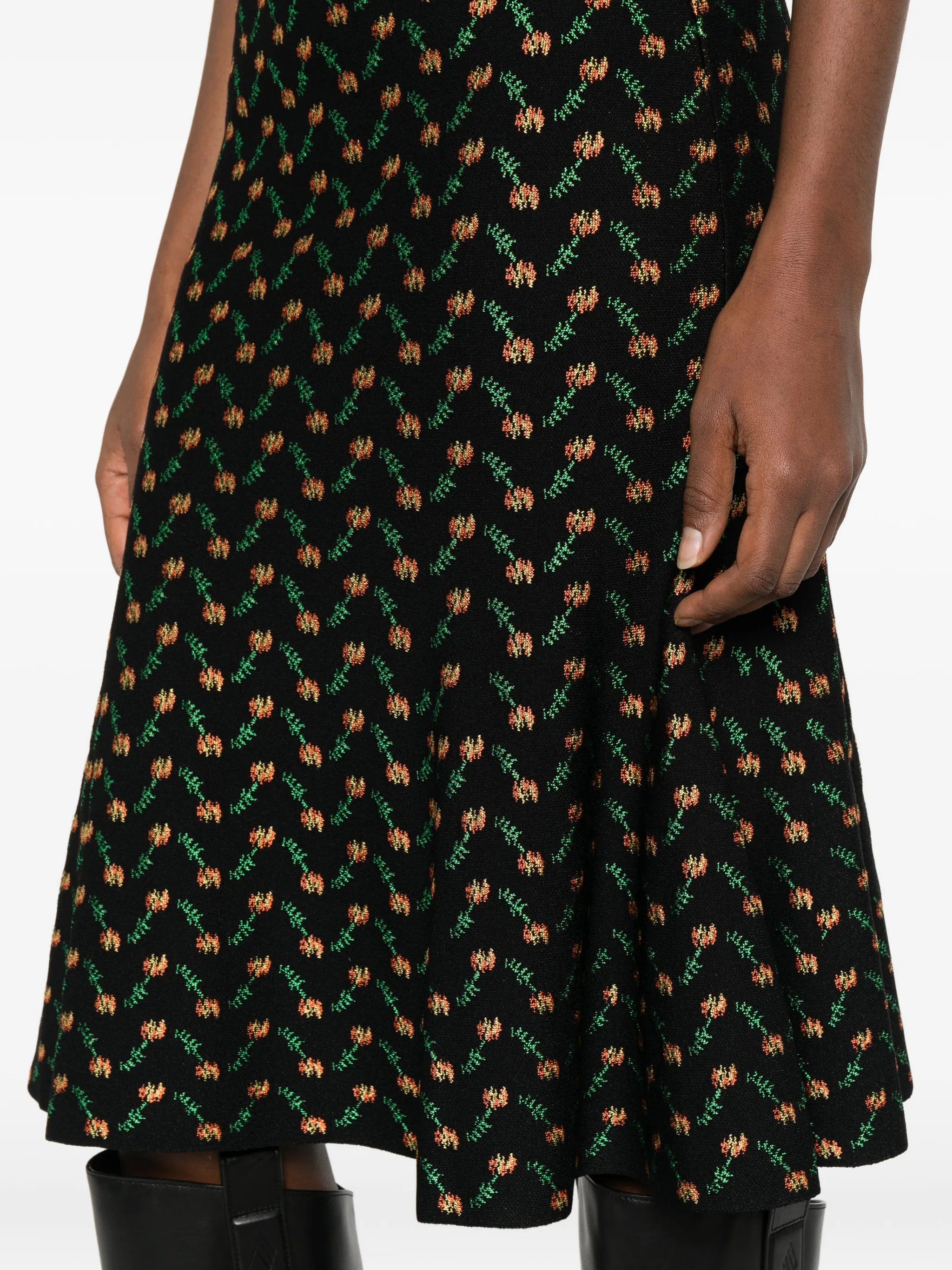 Alexander McQueen floral jacquard midi skirt