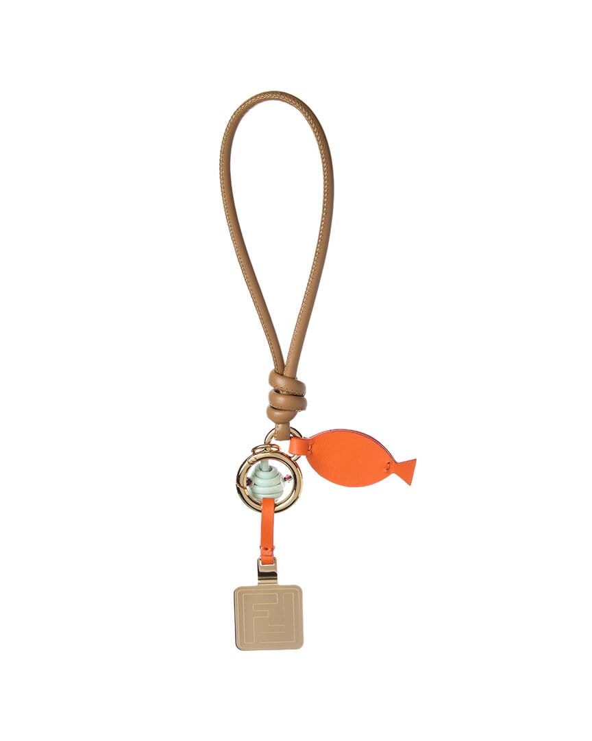 Fendi Steel & Leather Key Charm
