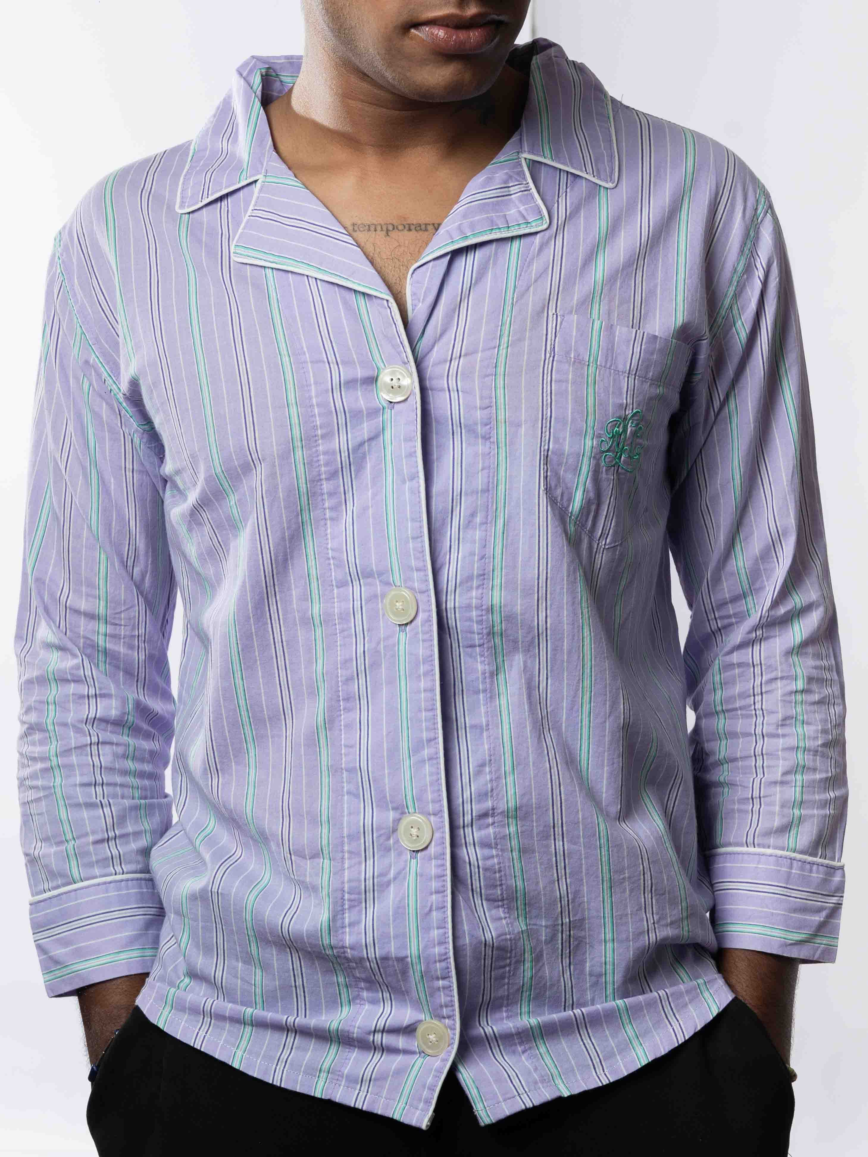 POLO RALPH Lauren Polo By Ralph Lauren Striped Sleep Shirt (XL)