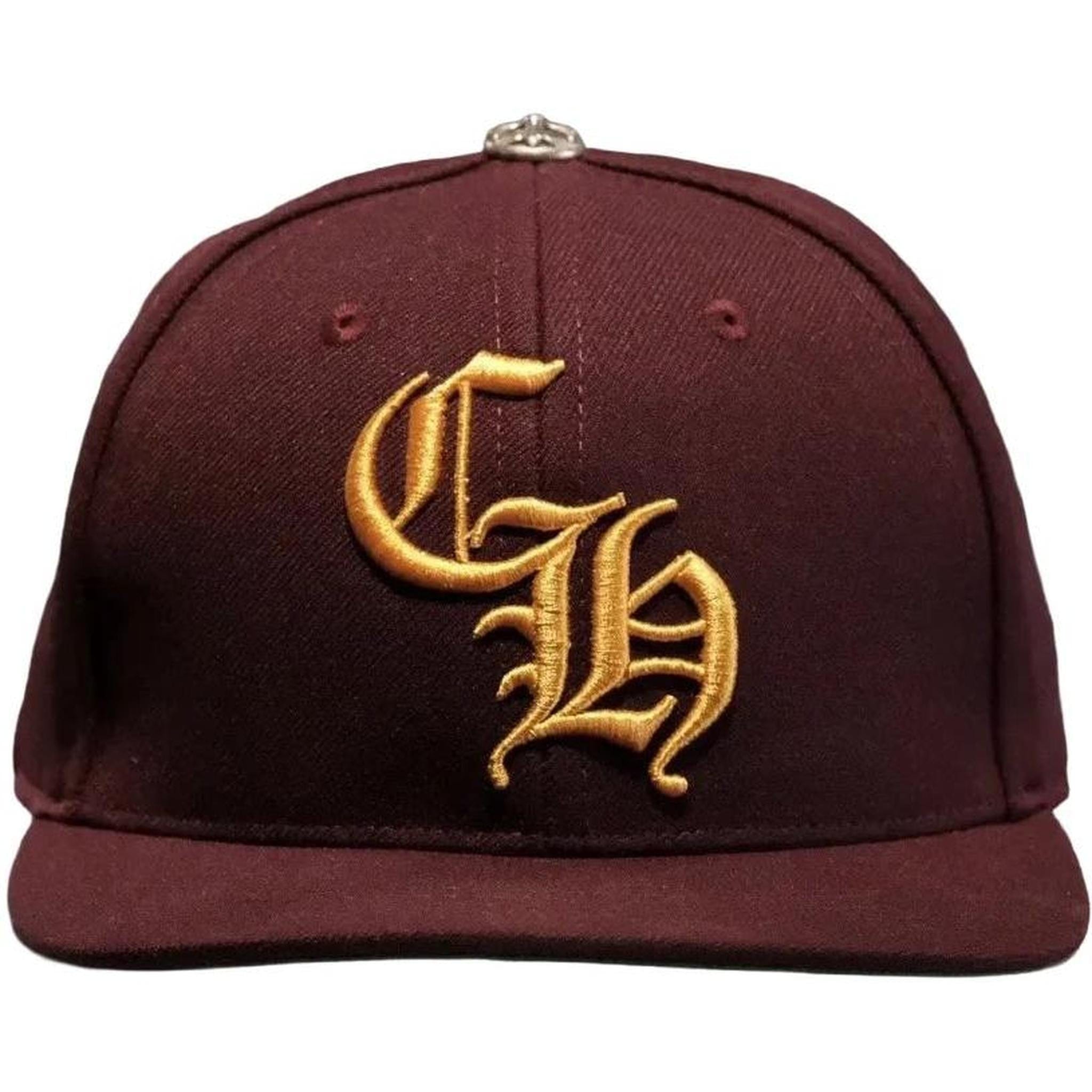 Chrome Hearts CH Baseball Cap Burgundy/Gold