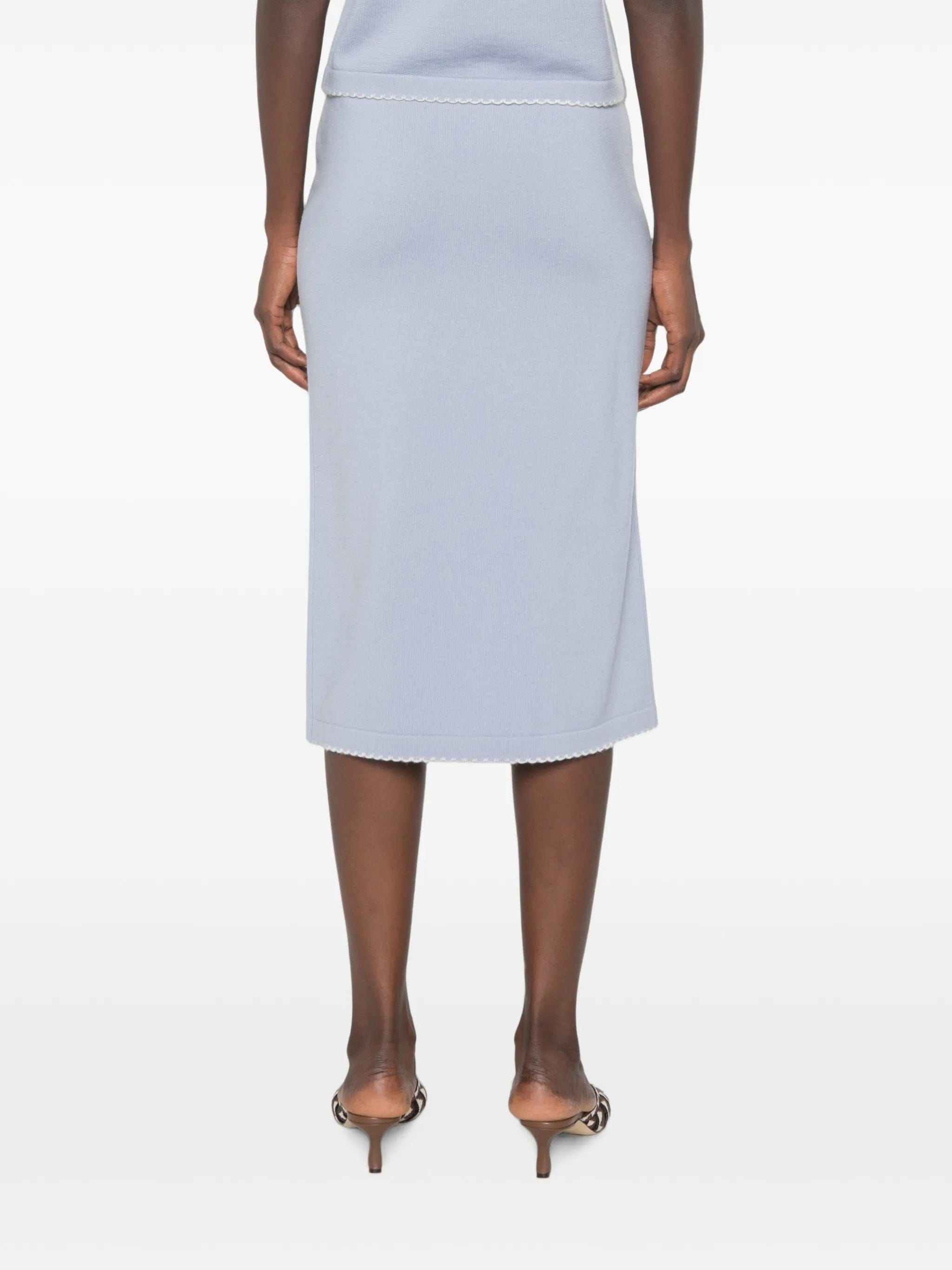 Tory Burch scalloped wool skirt