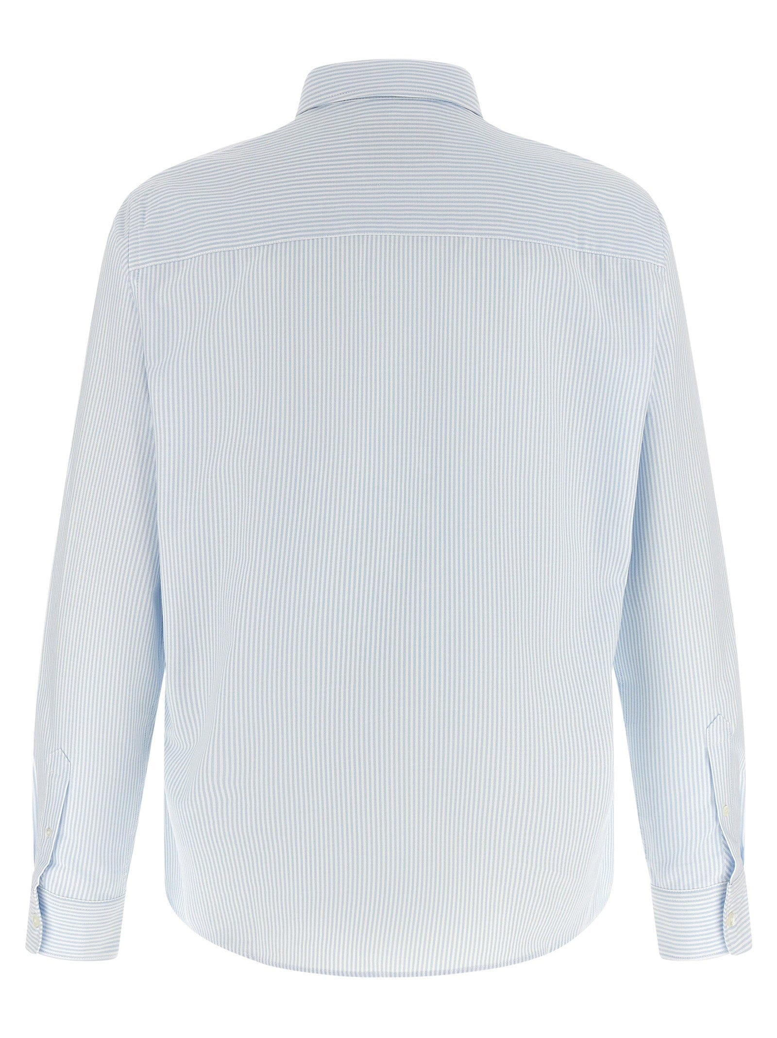 AMI Paris Striped Oxford Cotton Shirt — Light blue