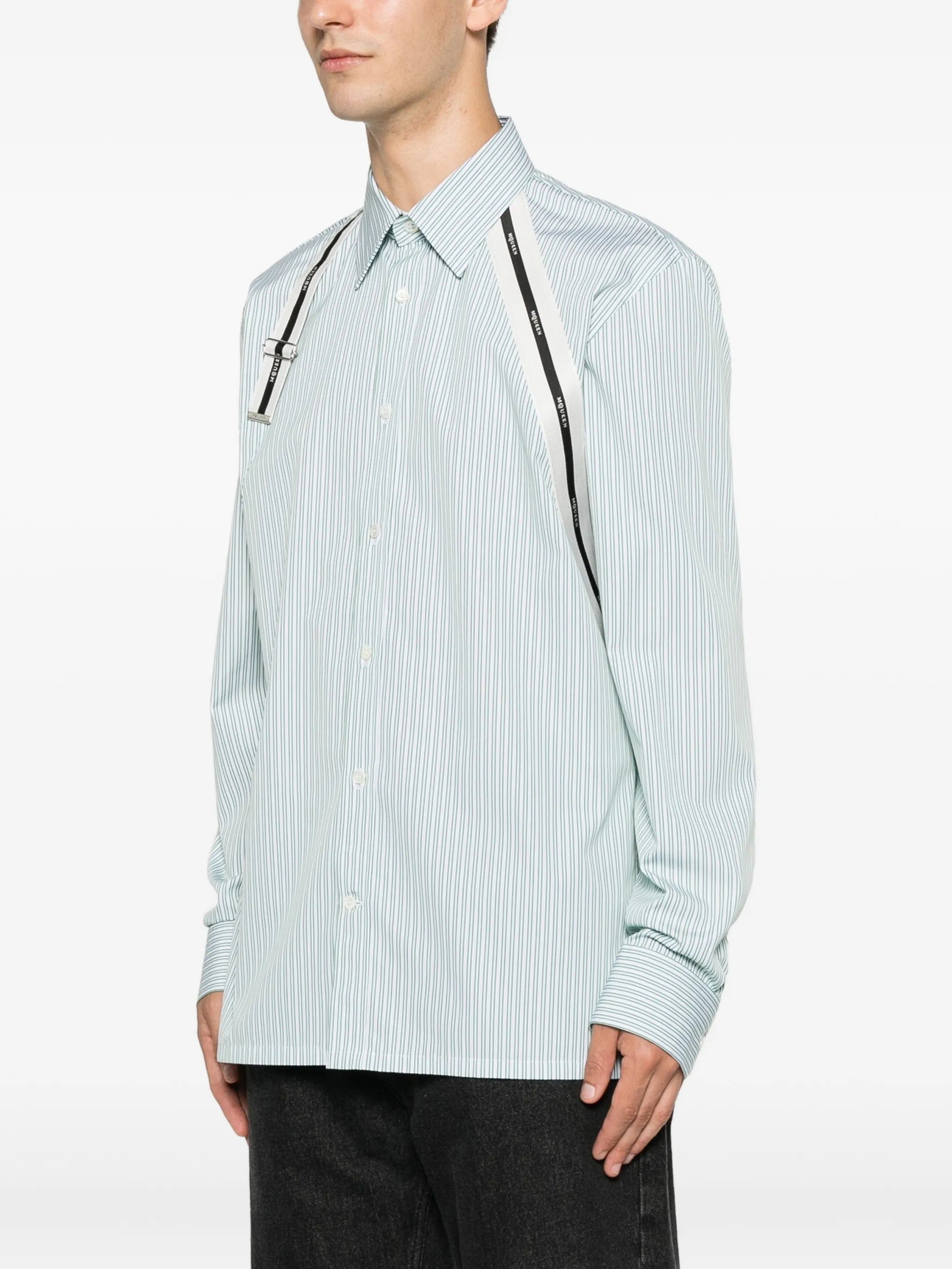 Alexander McQueen Harness striped shirt