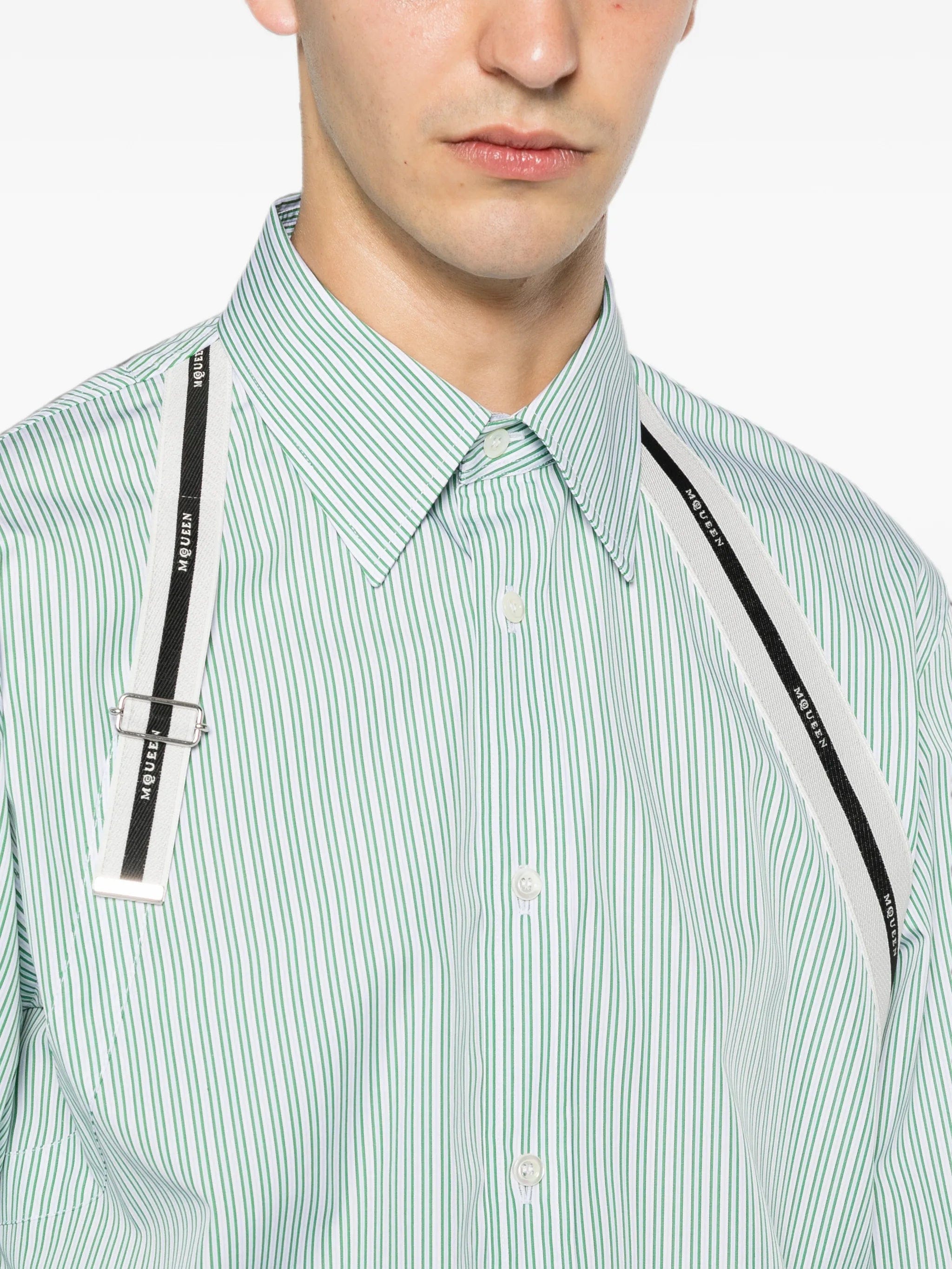 Alexander McQueen Harness striped shirt