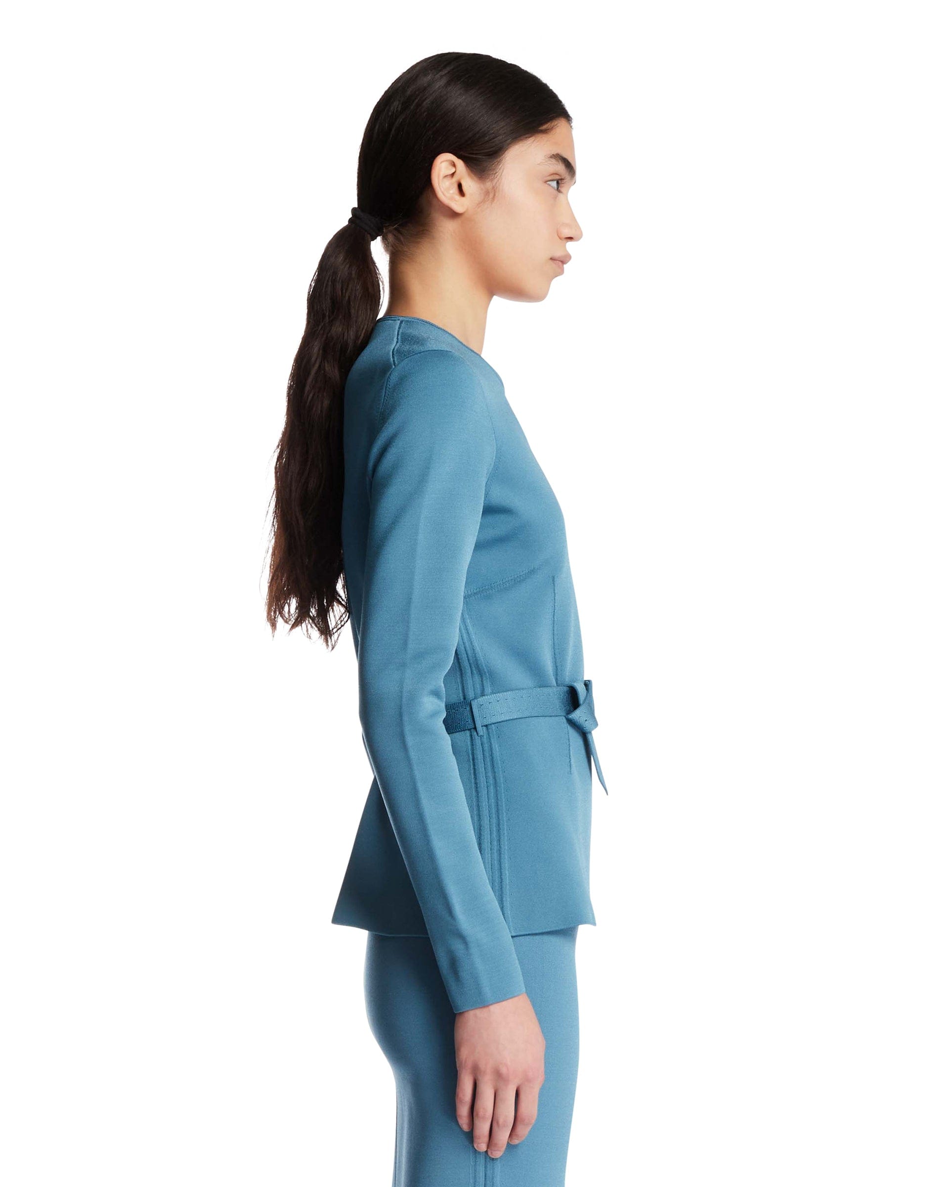 TOM FORD Top Girocollo Con Cintura Azzurro